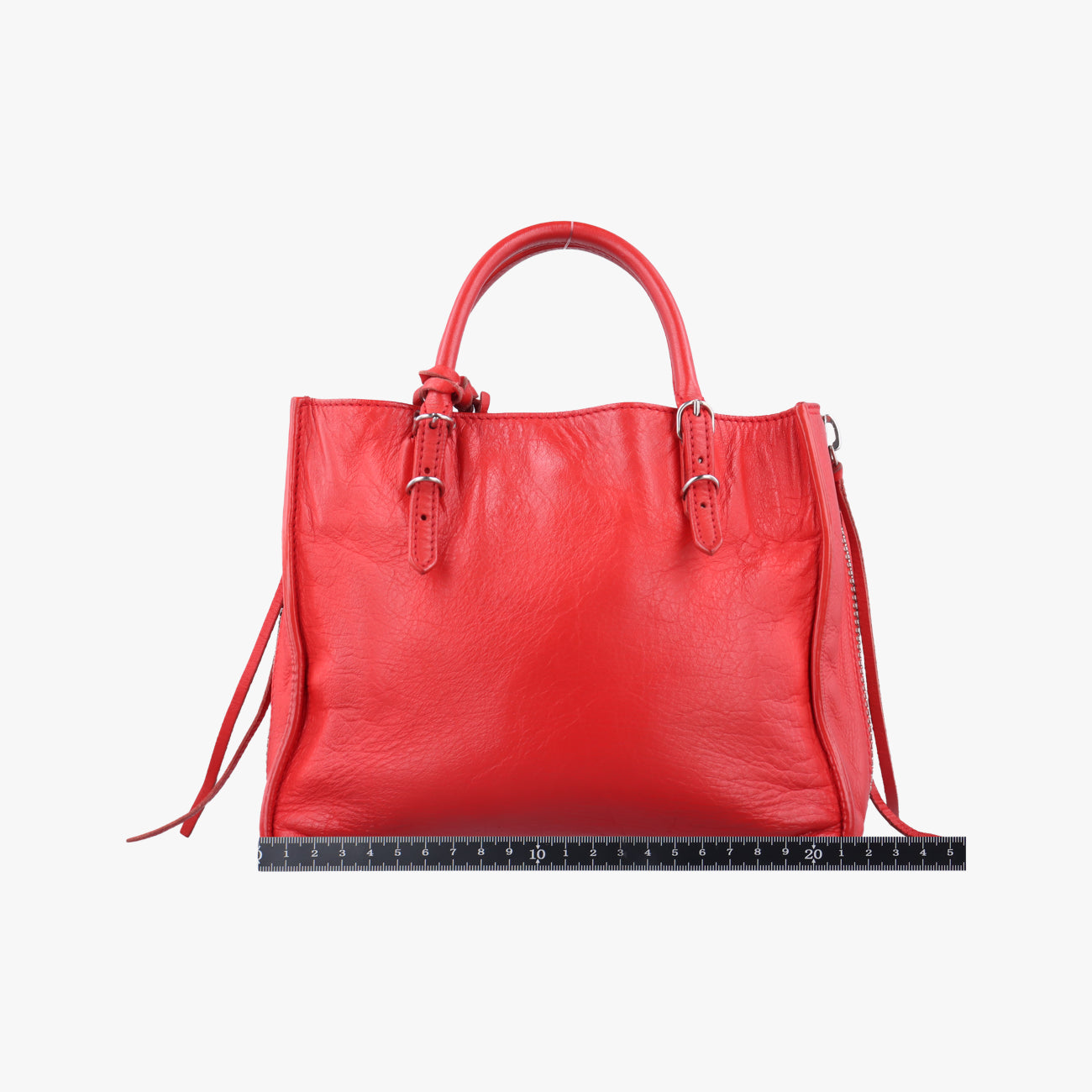 Pre-owned Balenciaga Paper A6 Zip Around Red Lambskin 370926 shoulderbag | stylenewstar