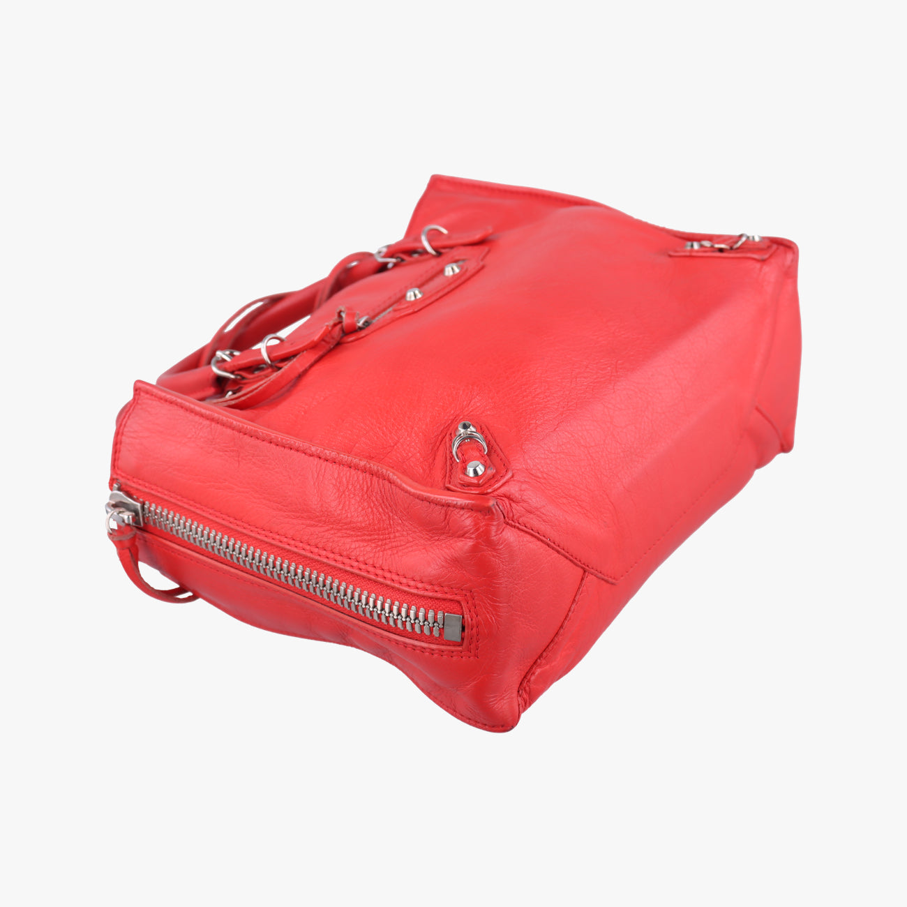 Pre-owned Balenciaga Paper A6 Zip Around Red Lambskin 370926 shoulderbag | stylenewstar