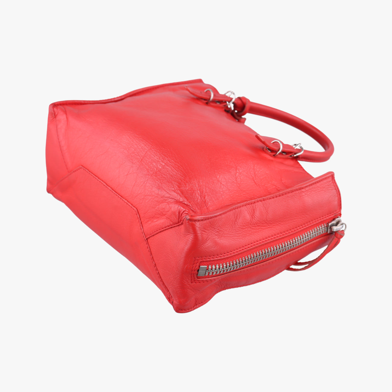 Pre-owned Balenciaga Paper A6 Zip Around Red Lambskin 370926 shoulderbag | stylenewstar