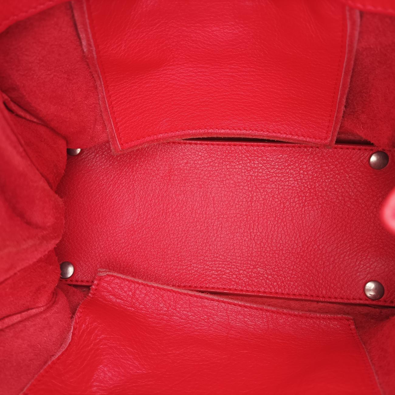 Pre-owned Balenciaga Paper A6 Zip Around Red Lambskin 370926 shoulderbag | stylenewstar