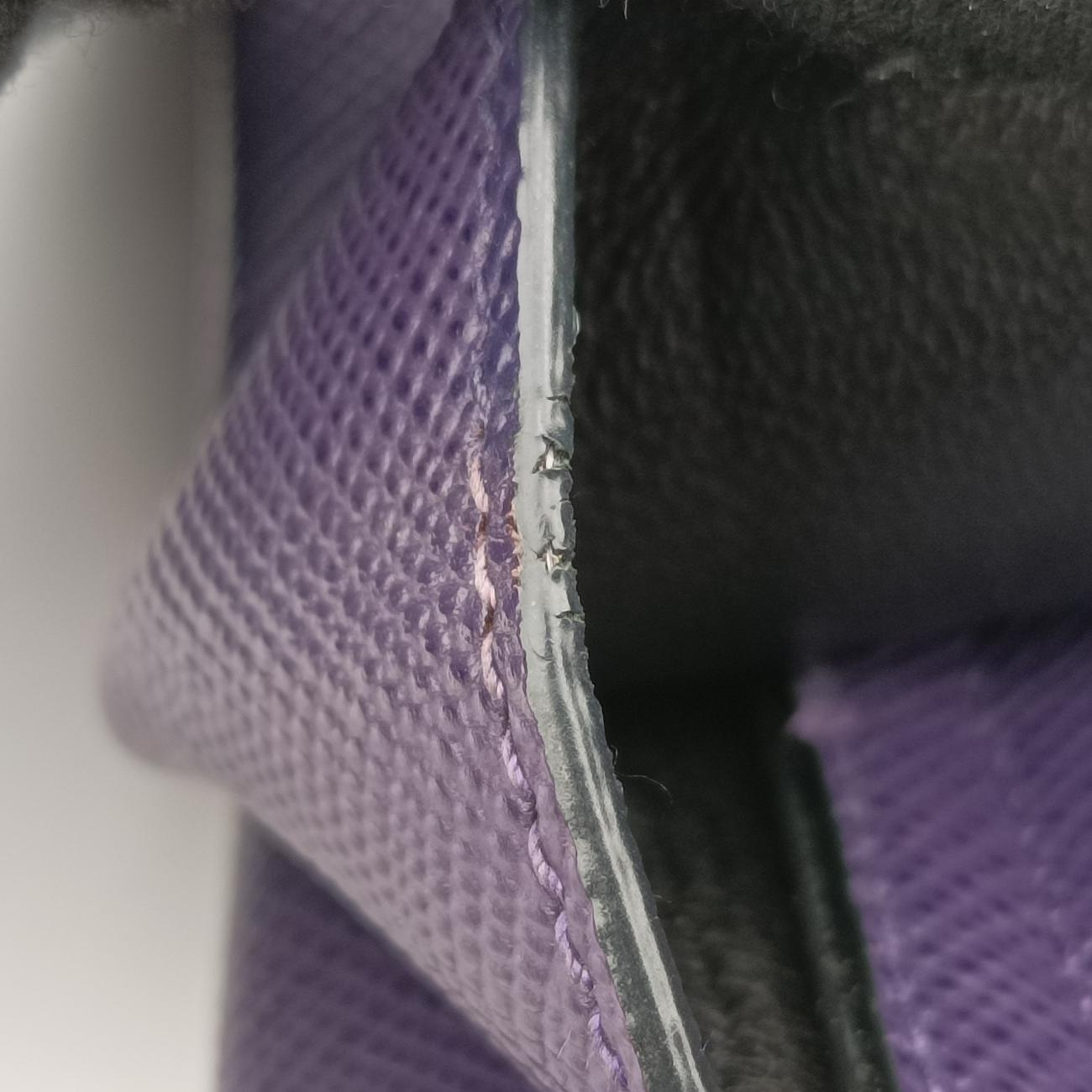 Pre-owned Prada Small Double Turnlock Purple SAFFIANO Leather BT955X shoulderbag | stylenewstar