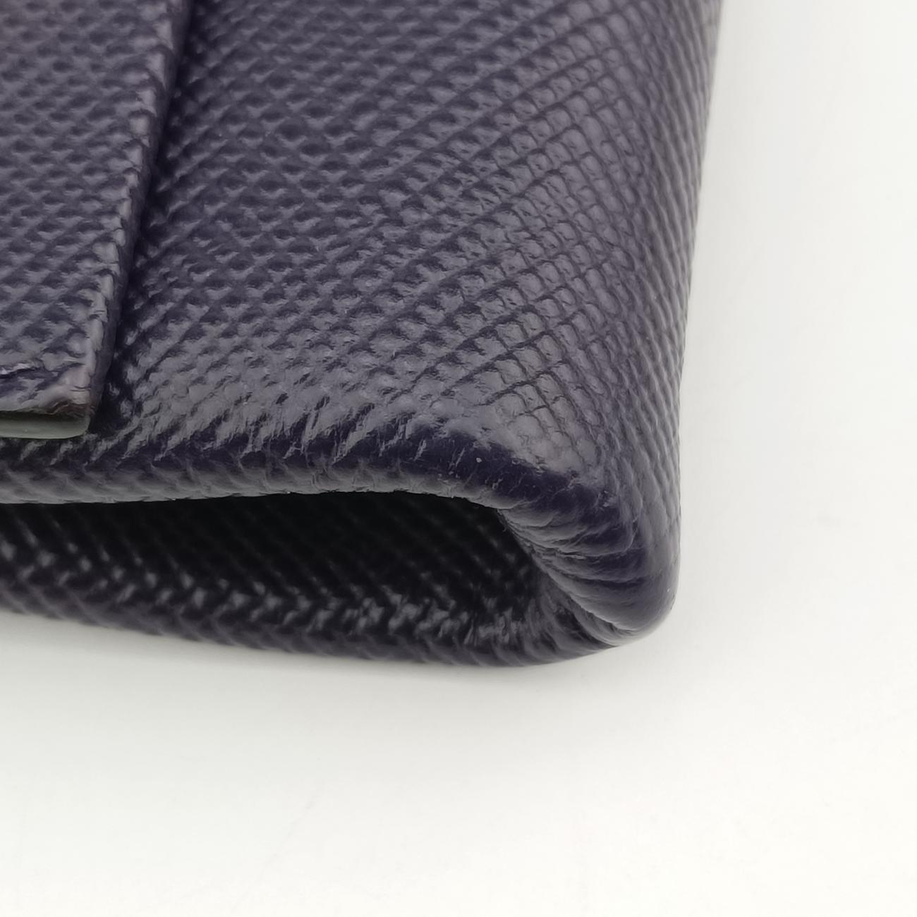 Pre-owned Prada Small Double Turnlock Purple SAFFIANO Leather BT955X shoulderbag | stylenewstar