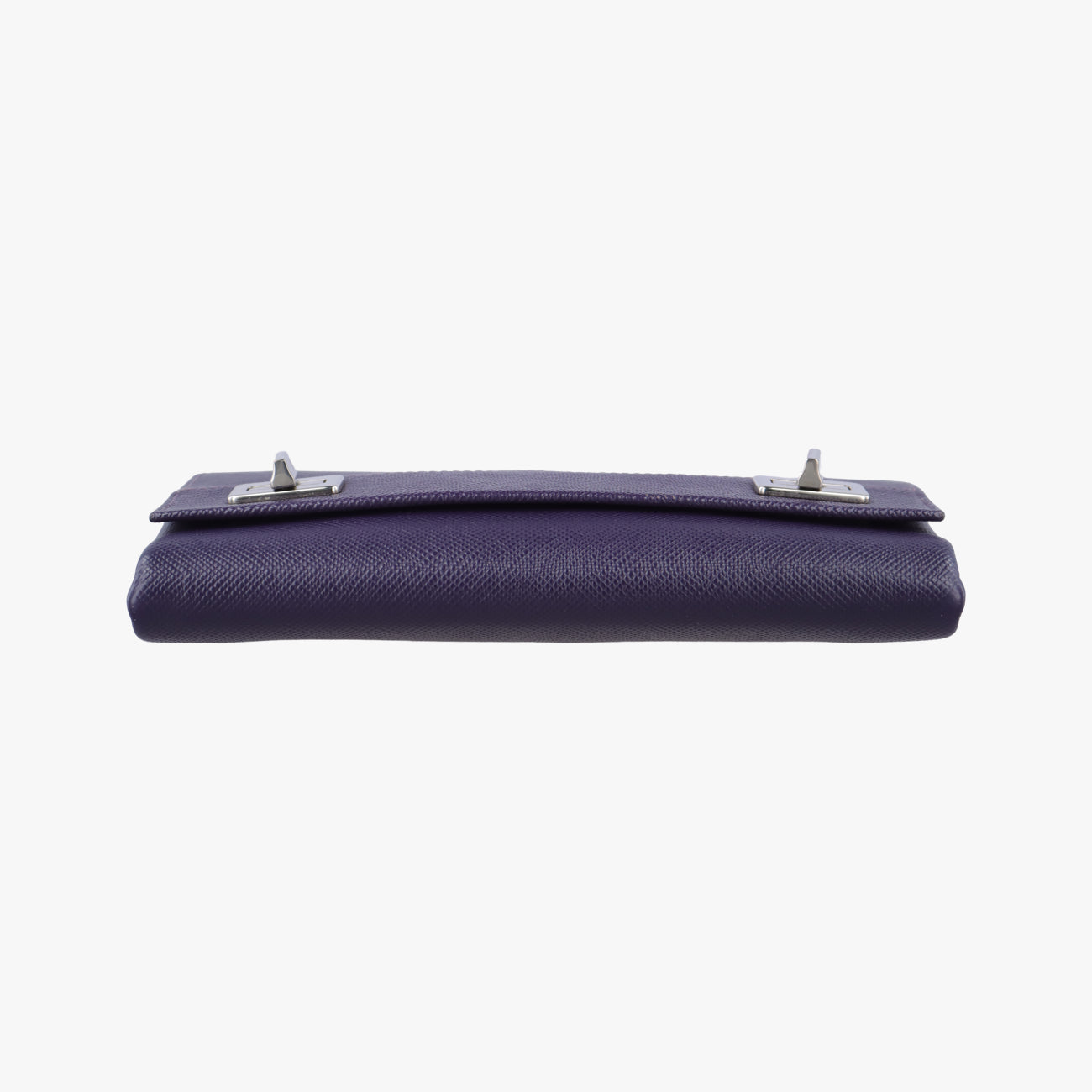 Pre-owned Prada Small Double Turnlock Purple SAFFIANO Leather BT955X shoulderbag | stylenewstar