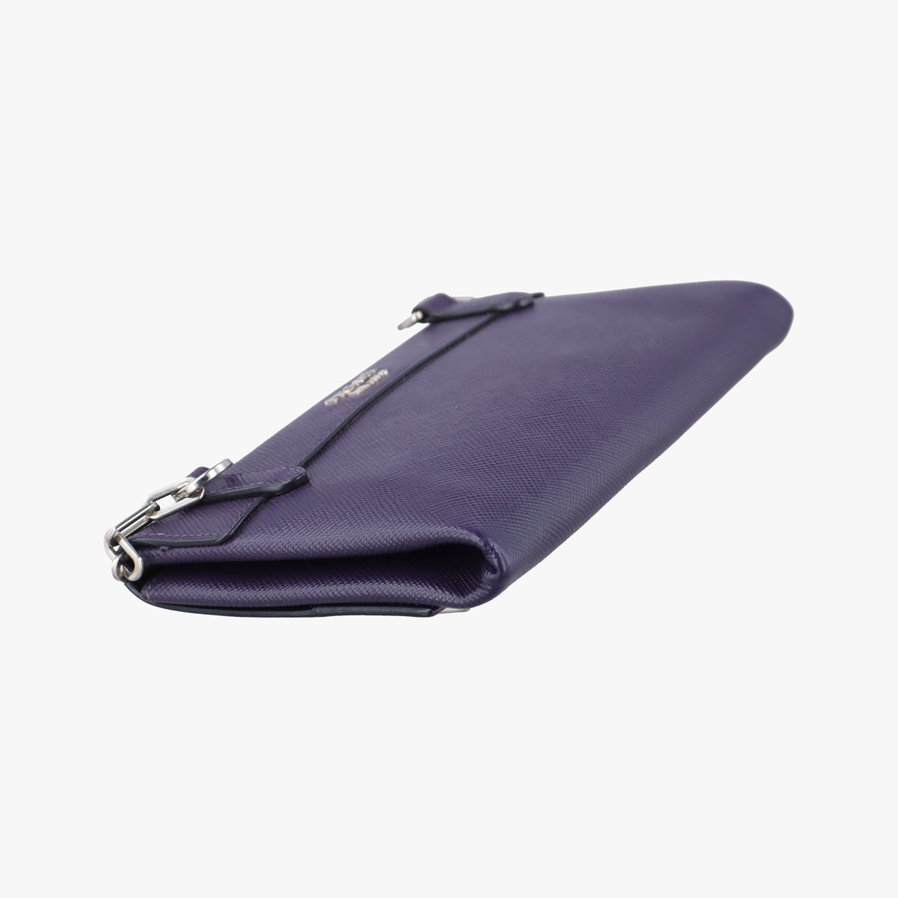 Pre-owned Prada Small Double Turnlock Purple SAFFIANO Leather BT955X shoulderbag | stylenewstar