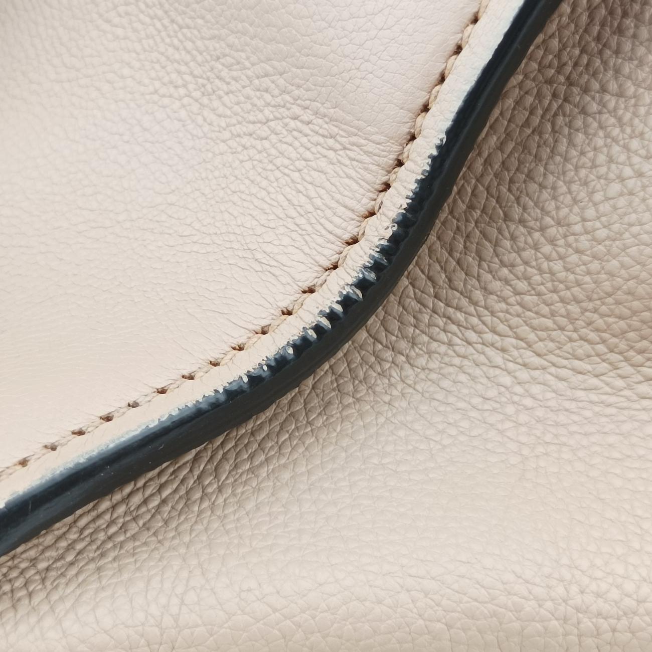 Pre-owned Prada Glace Twin Pocket Tote Beige leather B2625M shoulderbag | stylenewstar