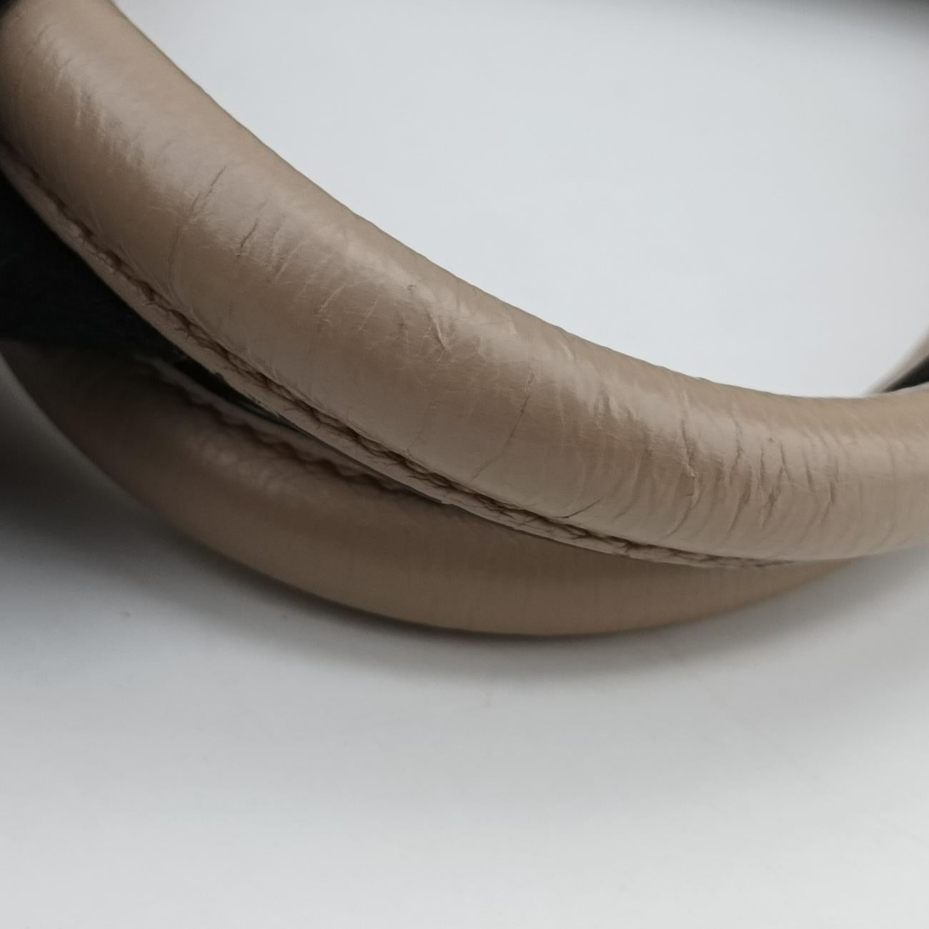 Pre-owned Prada Glace Twin Pocket Tote Beige leather B2625M shoulderbag | stylenewstar