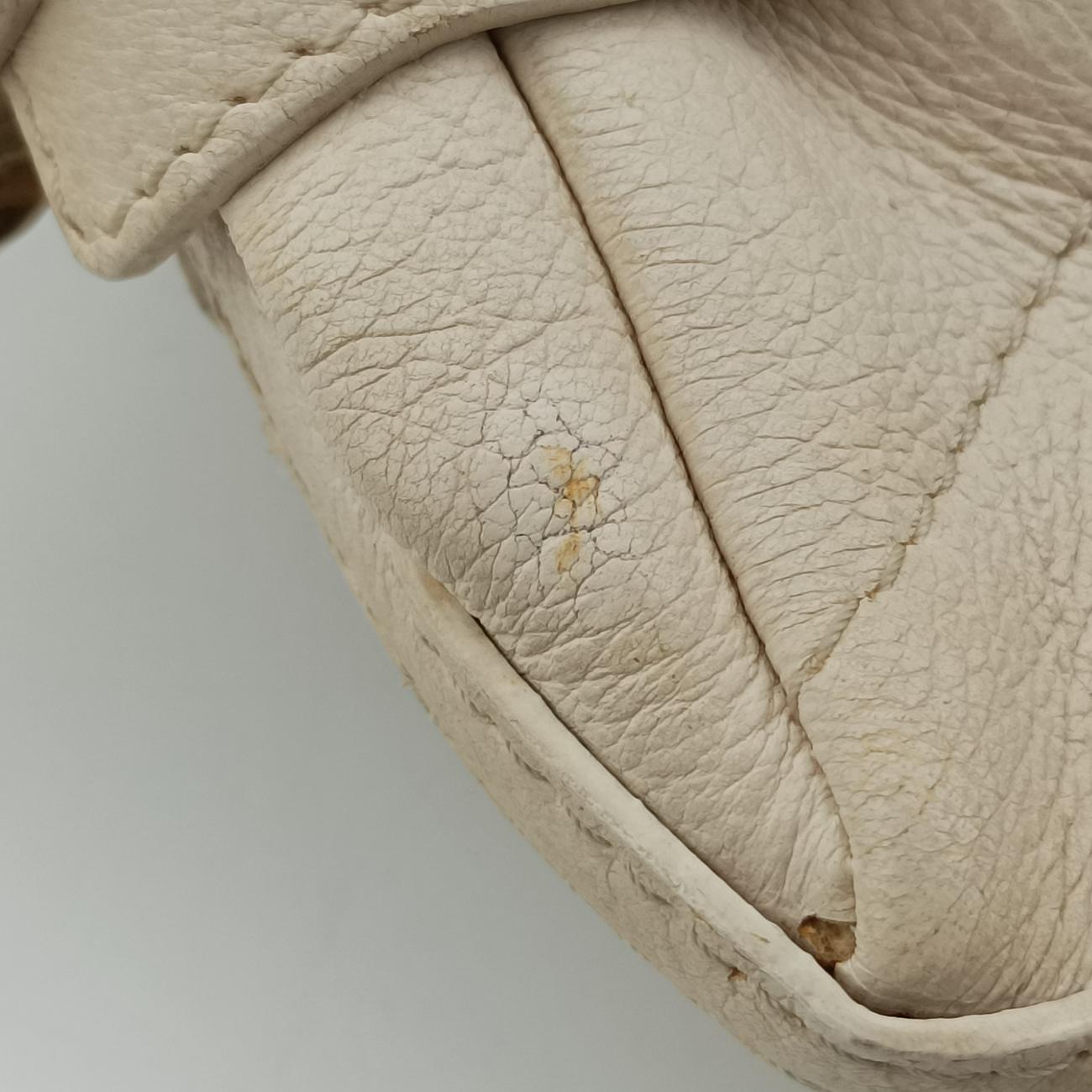 Pre-owned VERSACE Zucca White Leather  handbag | stylenewstar