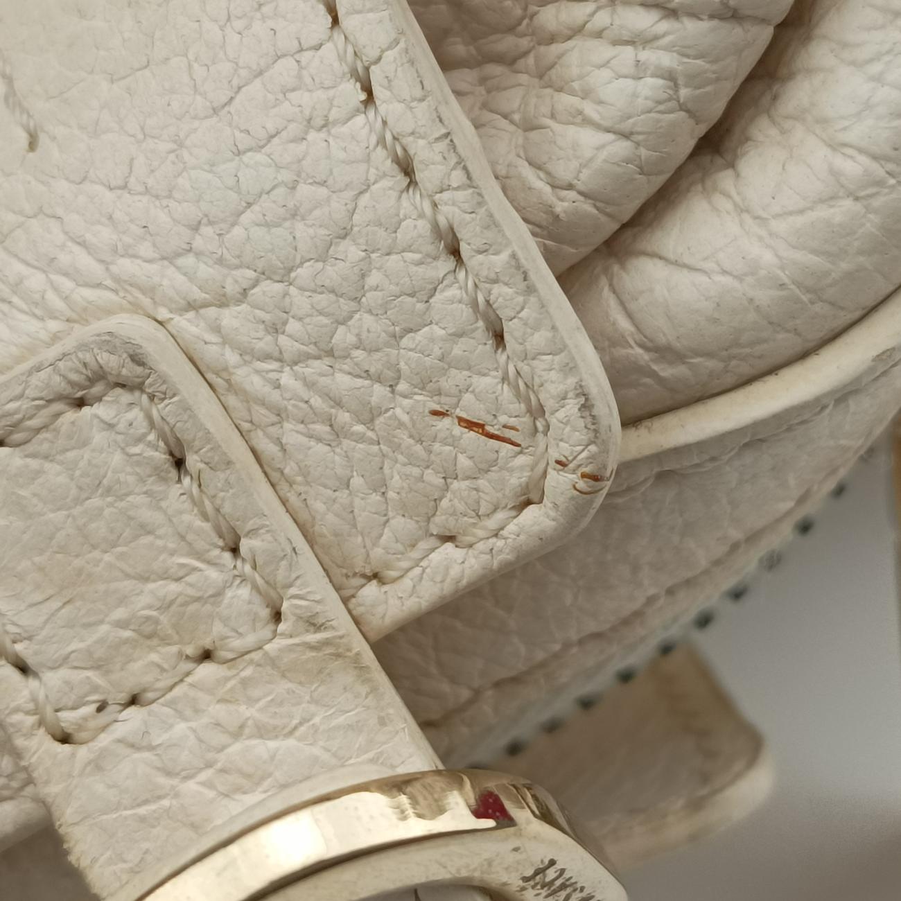 Pre-owned VERSACE Zucca White Leather  handbag | stylenewstar