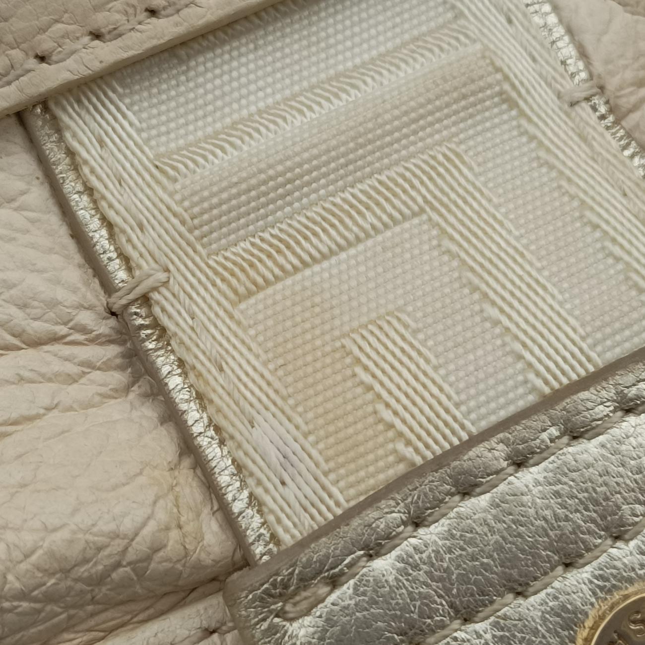 Pre-owned VERSACE Zucca White Leather  handbag | stylenewstar