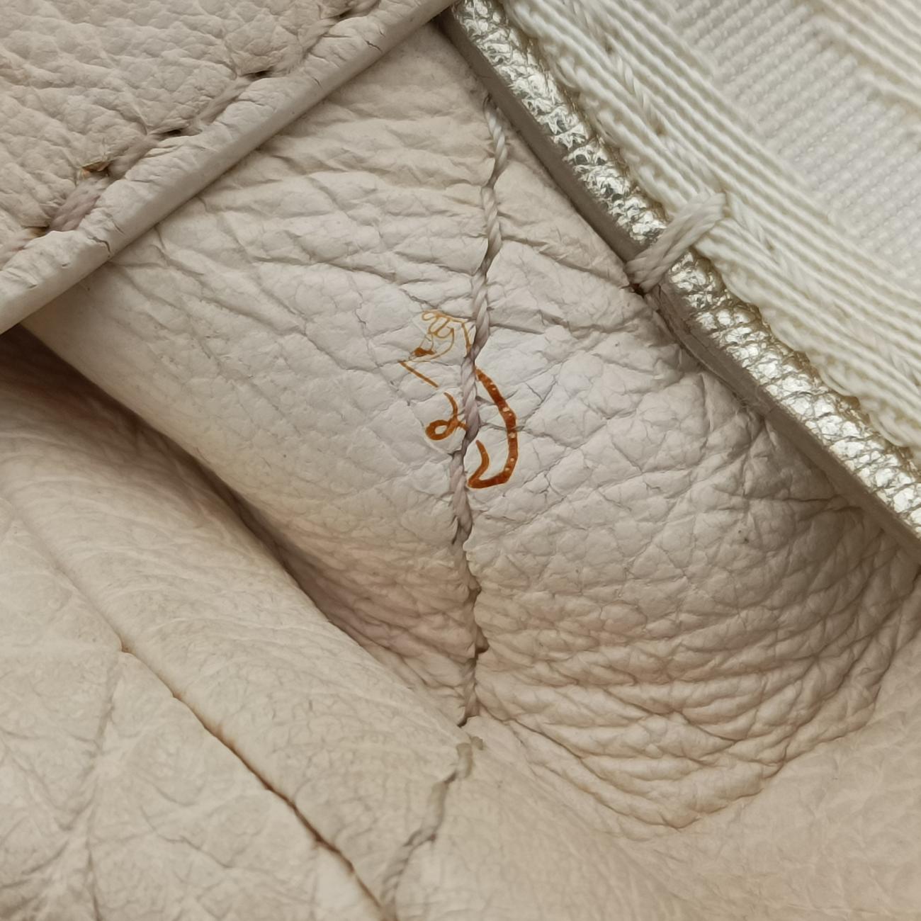 Pre-owned VERSACE Zucca White Leather  handbag | stylenewstar