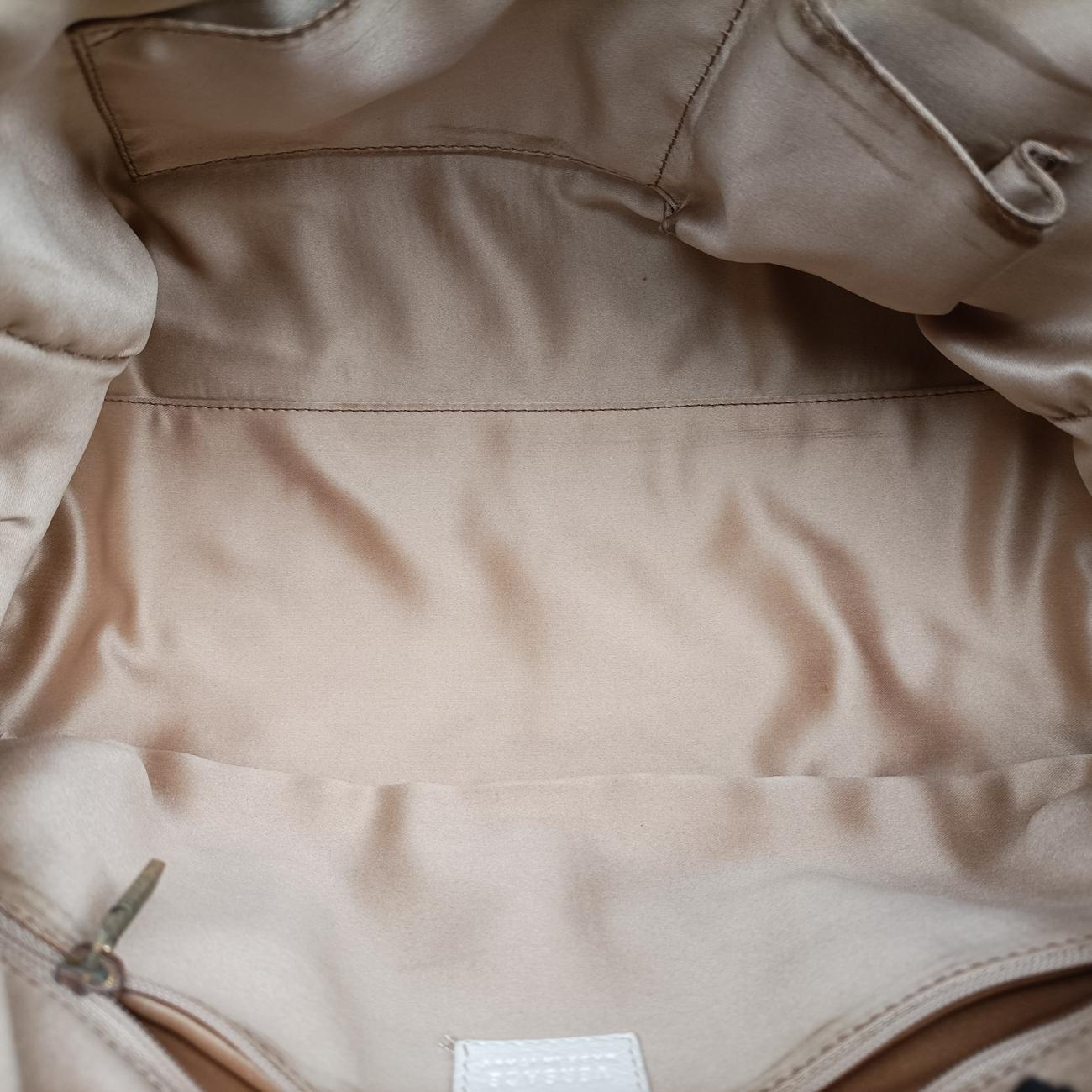 Pre-owned VERSACE Zucca White Leather  handbag | stylenewstar