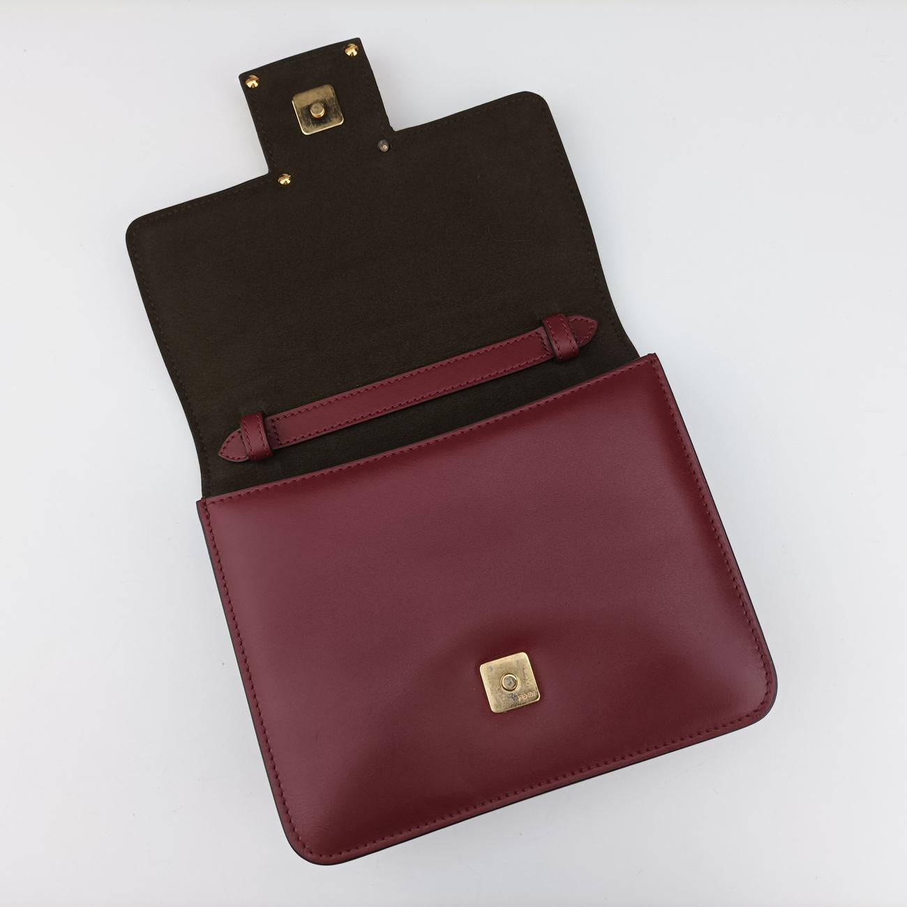 Pre-owned Fendi Fab Red Leather 8BT326 shoulderbag | stylenewstar