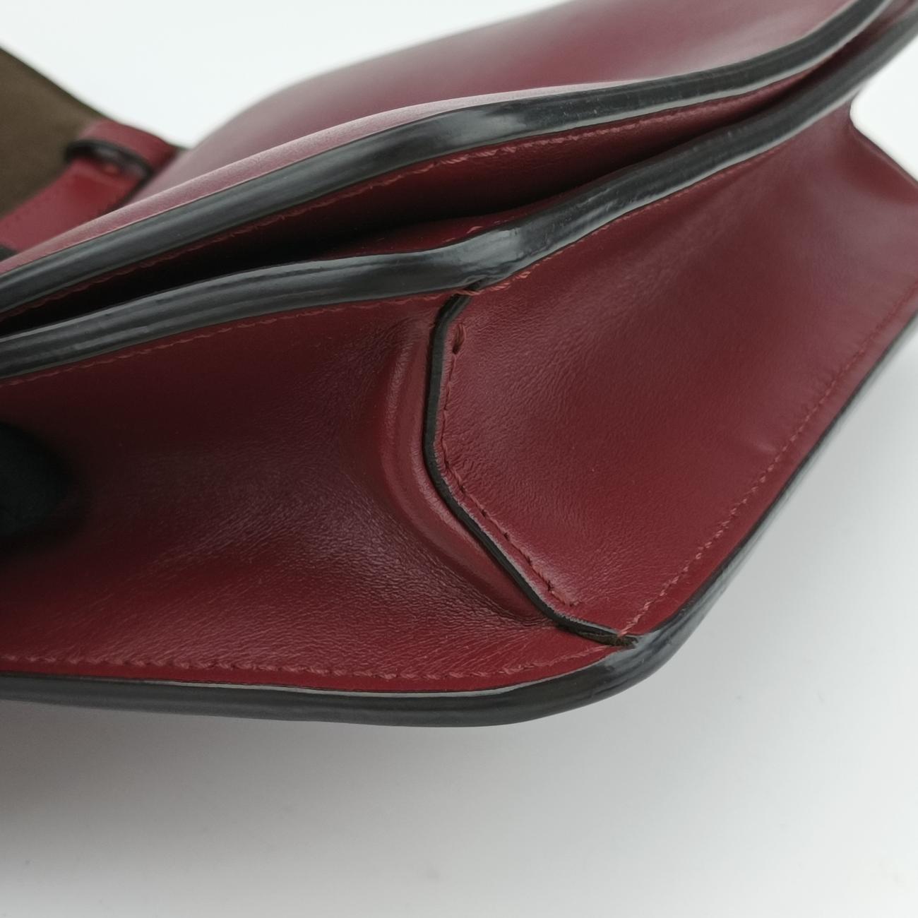 Pre-owned Fendi Fab Red Leather 8BT326 shoulderbag | stylenewstar