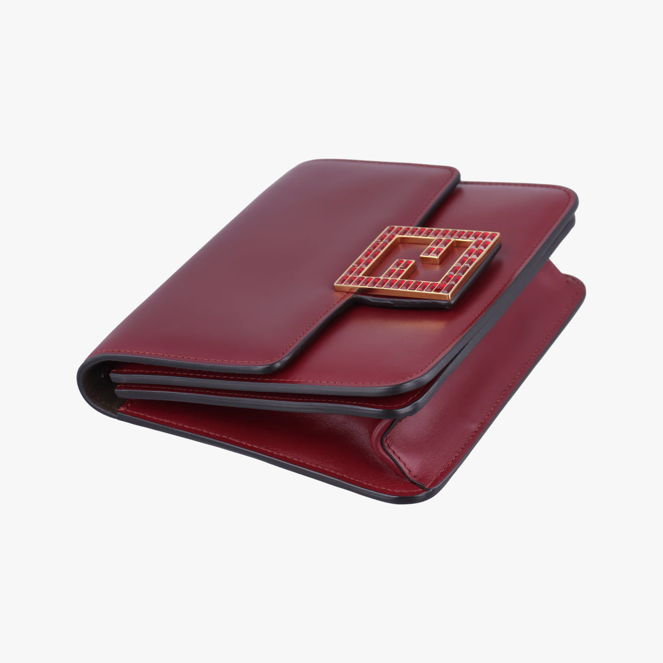 Pre-owned Fendi Fab Red Leather 8BT326 shoulderbag | stylenewstar