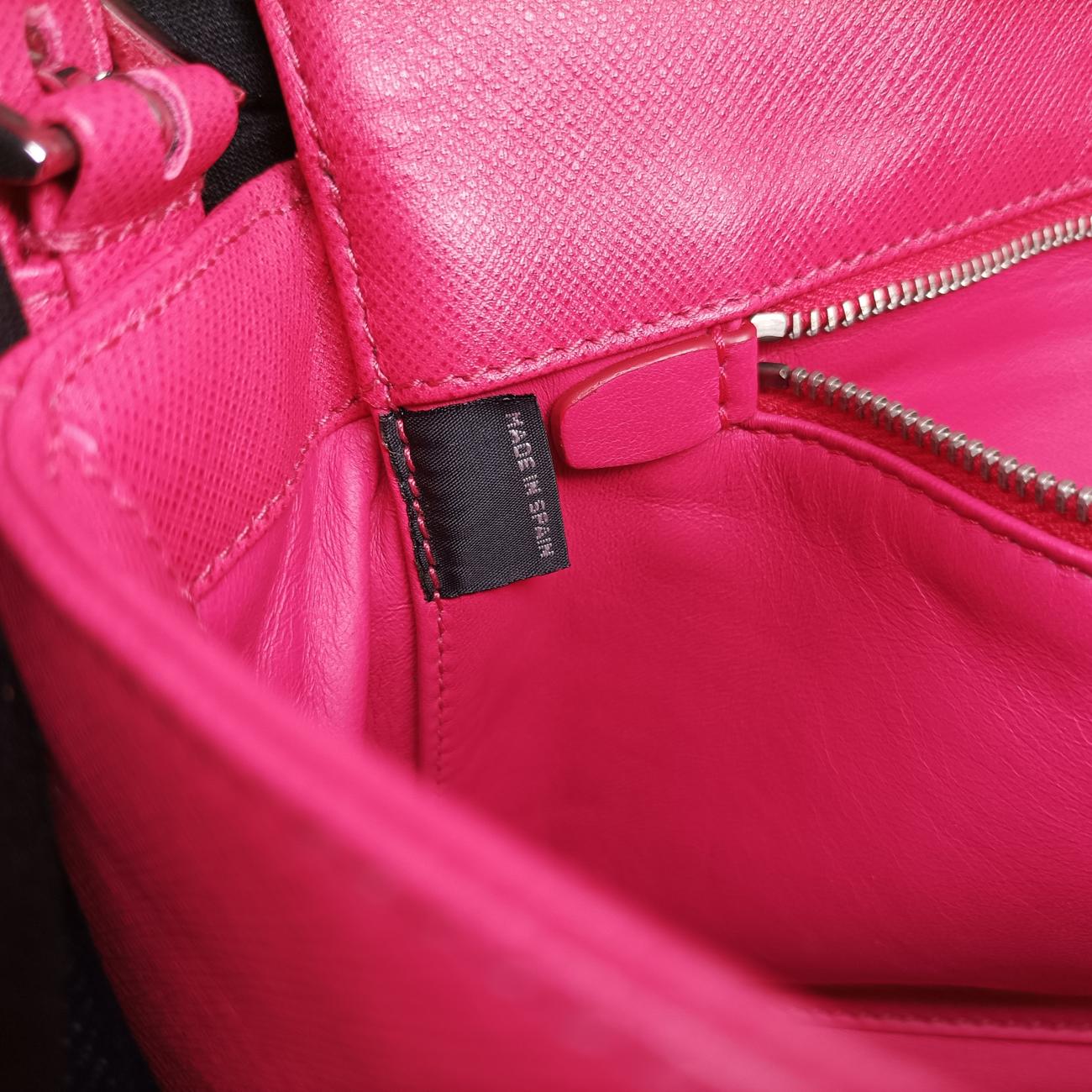 Pre-owned Prada Double Turnlock Pink SAFFIANO Leather BR5083 shoulderbag | stylenewstar