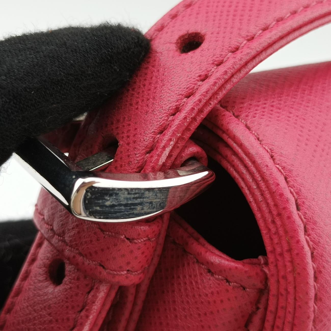 Pre-owned Prada Double Turnlock Pink SAFFIANO Leather BR5083 shoulderbag | stylenewstar