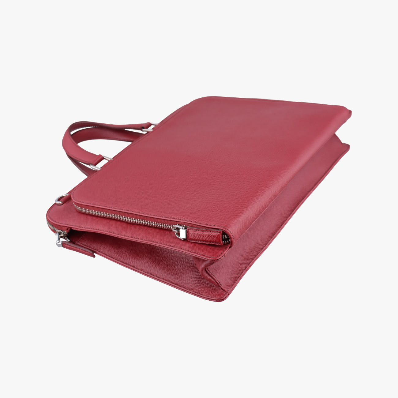 Vintage Prada Triangle Logo Plate Red Saffiano Leather  handbag | stylenewstar