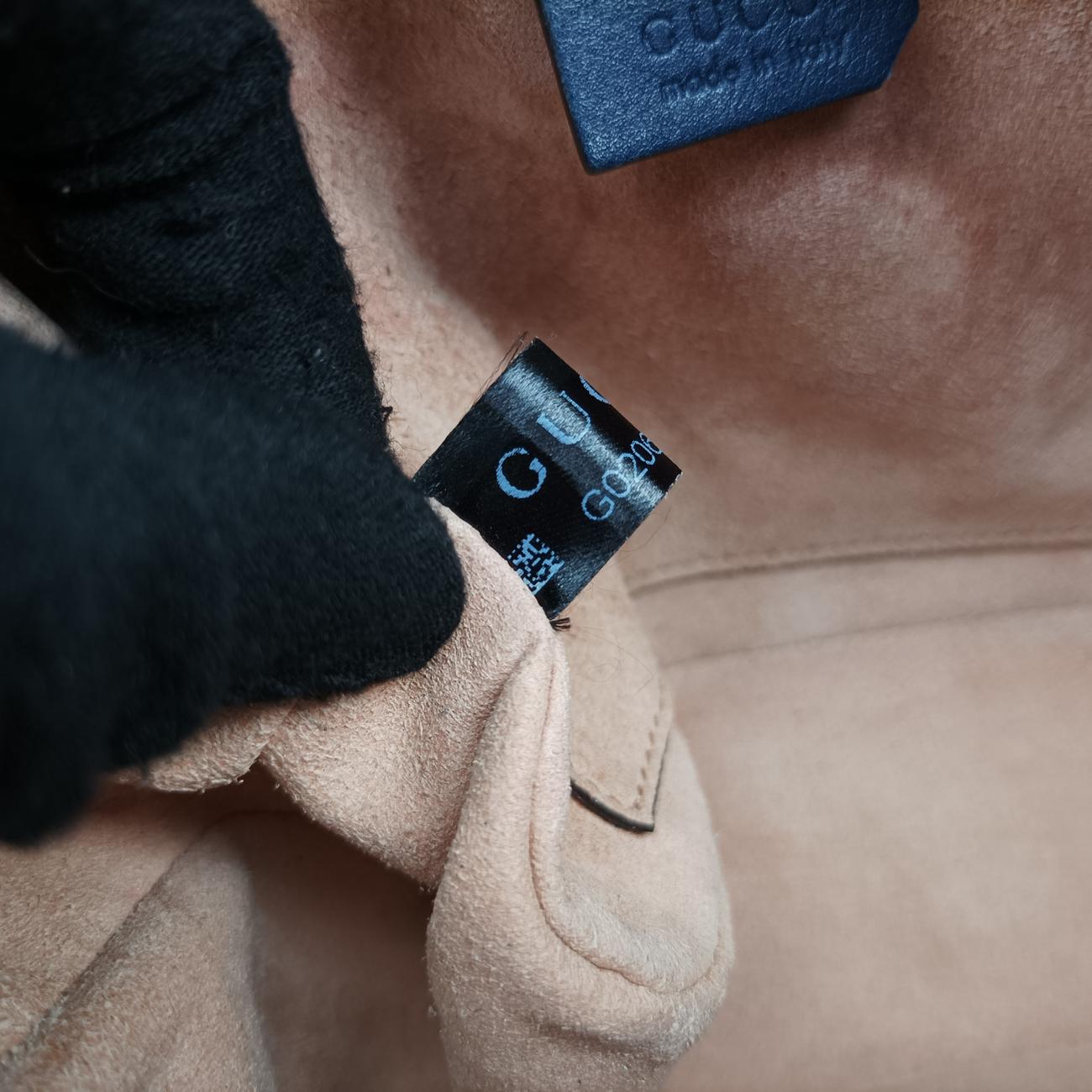 Pre-owned Gucci GG Marmont Navy×Multicolour Leather 447632 shoulderbag | stylenewstar