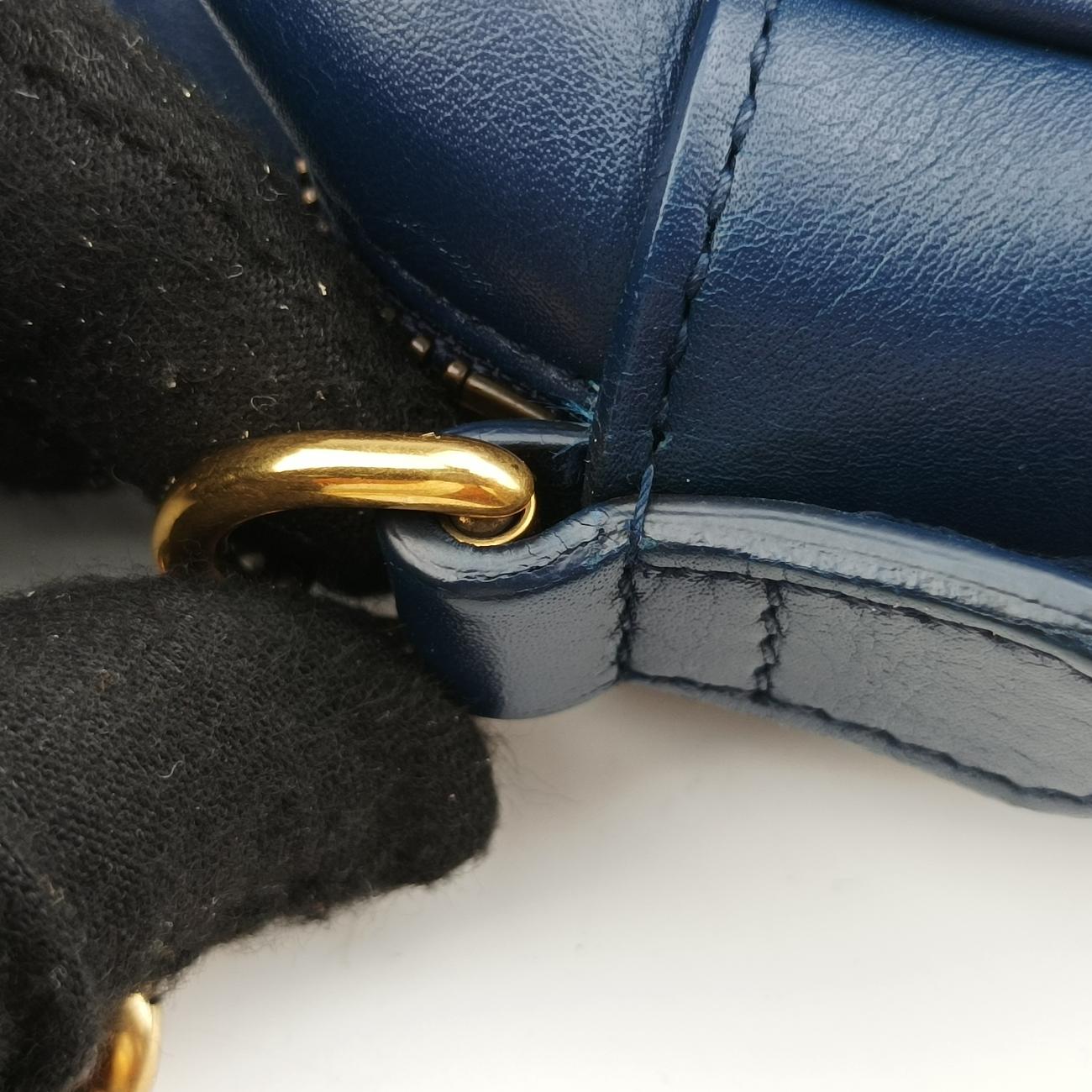 Pre-owned Gucci GG Marmont Navy×Multicolour Leather 447632 shoulderbag | stylenewstar