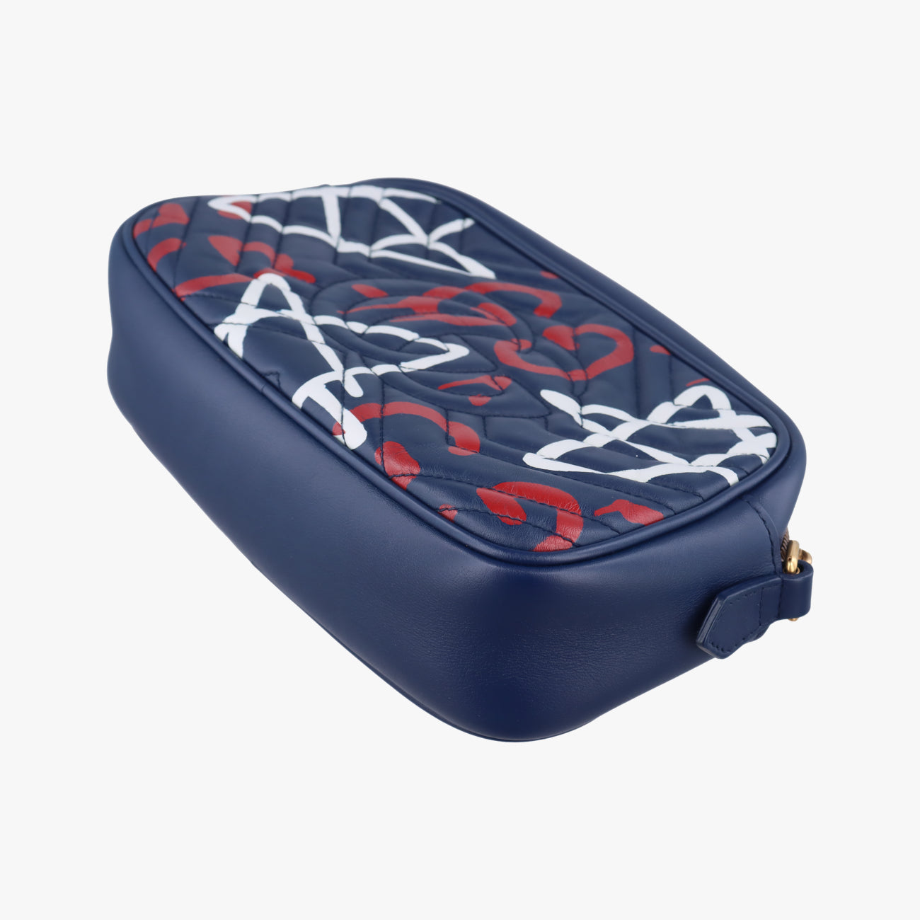 Pre-owned Gucci GG Marmont Navy×Multicolour Leather 447632 shoulderbag | stylenewstar