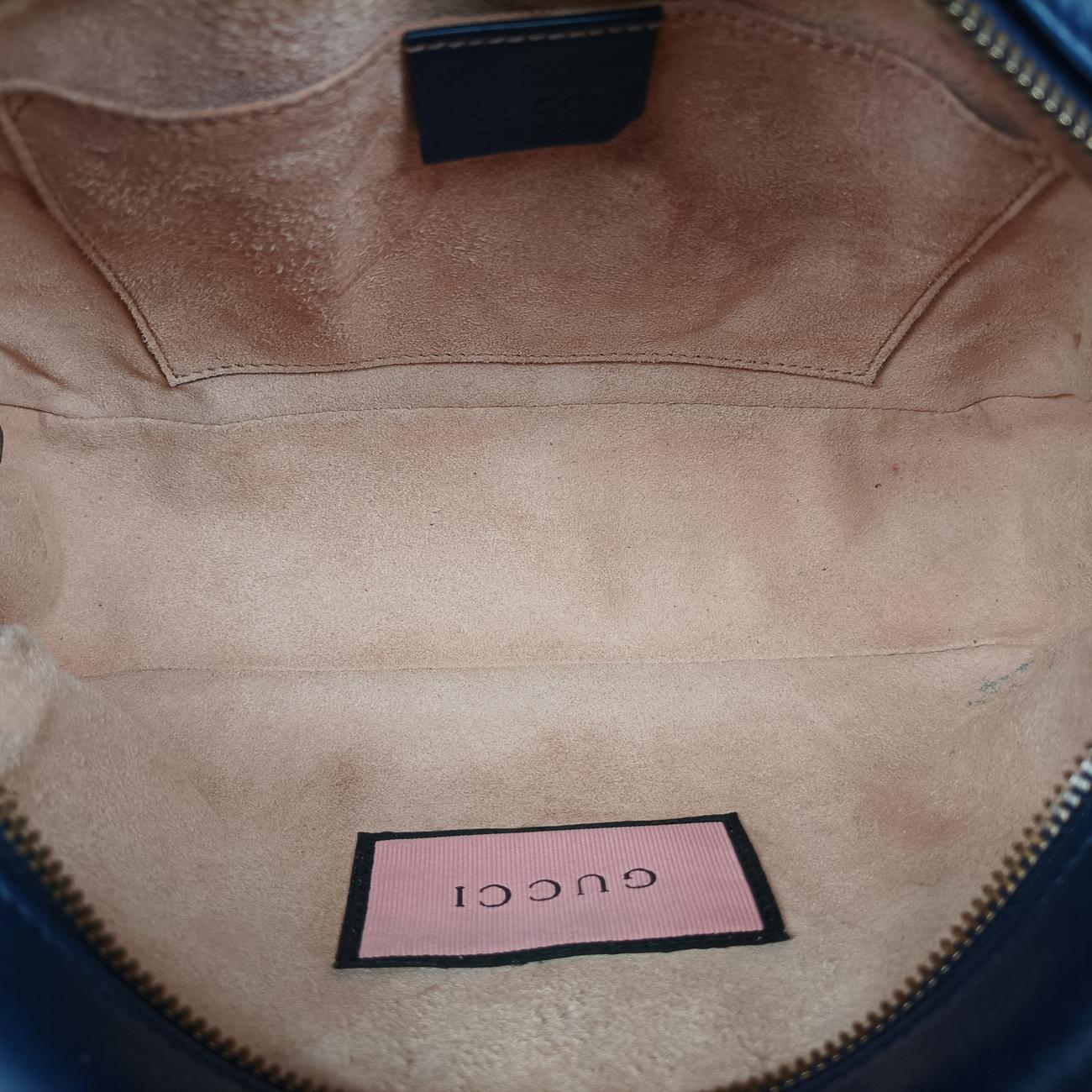 Pre-owned Gucci GG Marmont Navy×Multicolour Leather 447632 shoulderbag | stylenewstar