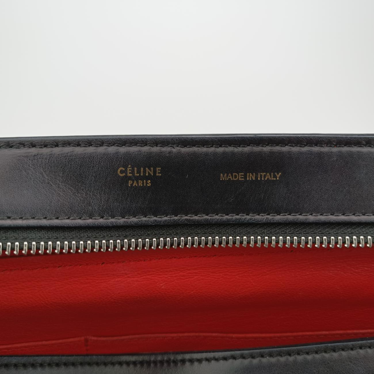 Pre-owned Celine Trapèze Red x Black x White Leather x Ponyhair  shoulderbag | stylenewstar