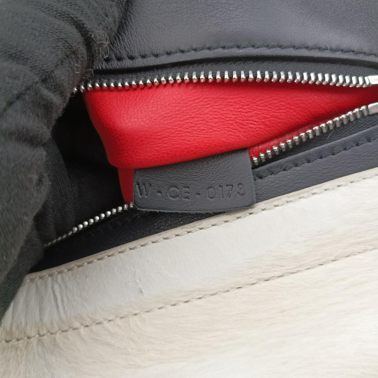 Pre-owned Celine Trapèze Red x Black x White Leather x Ponyhair  shoulderbag | stylenewstar