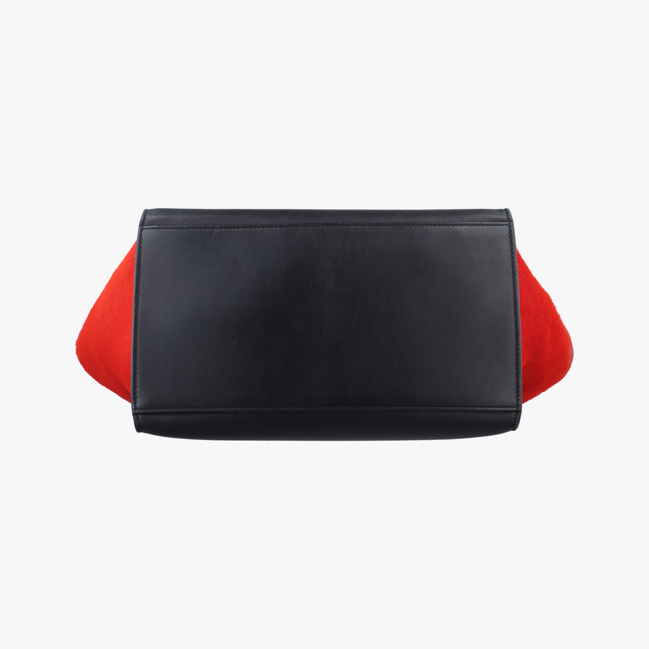 Pre-owned Celine Trapèze Red x Black x White Leather x Ponyhair  shoulderbag | stylenewstar