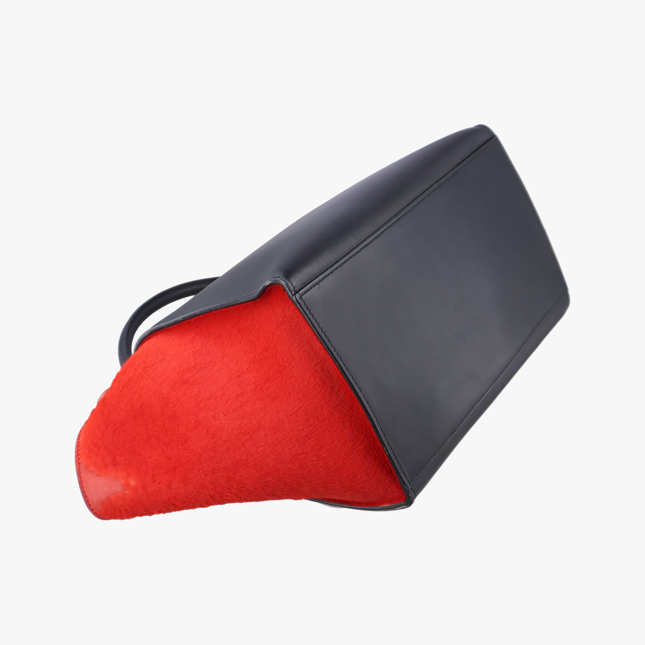 Pre-owned Celine Trapèze Red x Black x White Leather x Ponyhair  shoulderbag | stylenewstar