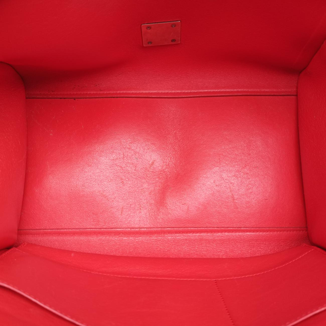 Pre-owned Celine Trapèze Red x Black x White Leather x Ponyhair  shoulderbag | stylenewstar