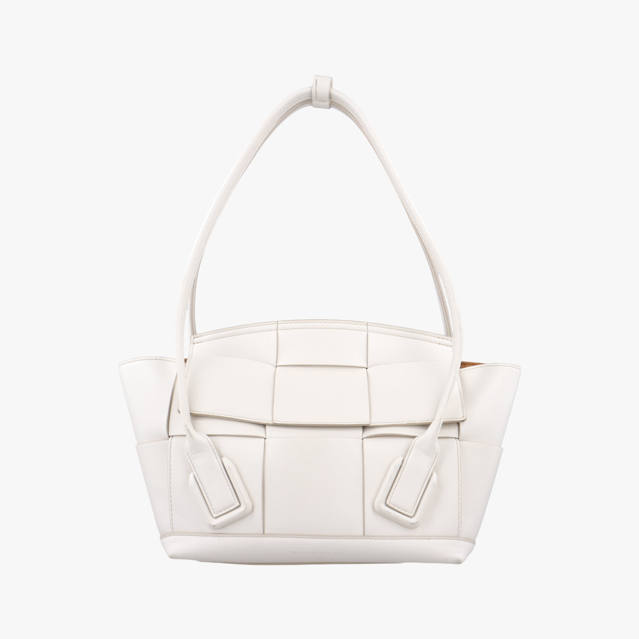 Pre-owned Bottega Veneta ARCO White Leather  shoulderbag | stylenewstar