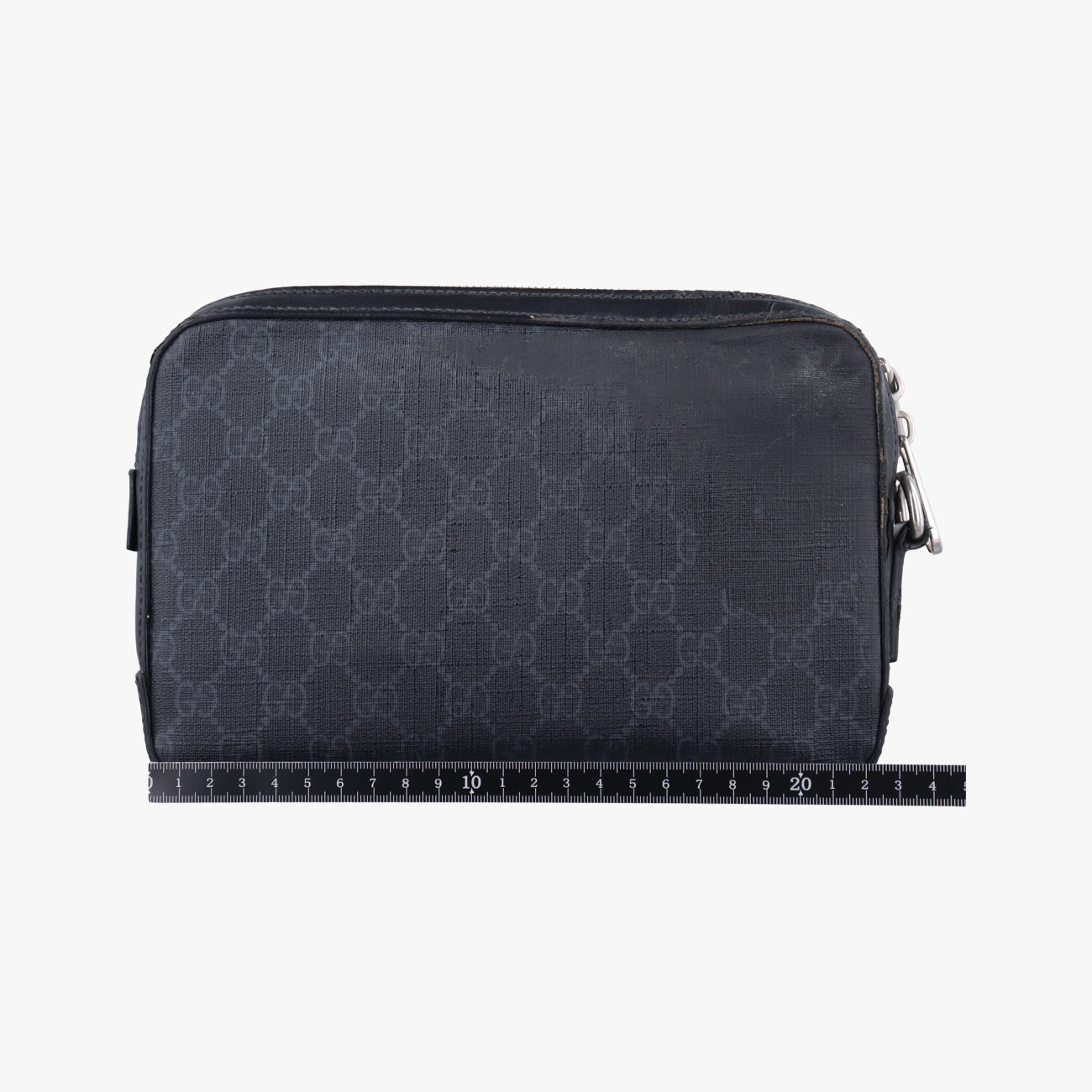 Pre-owned Gucci GG Supreme Navy PVC coated canvas 495562 clutchbag | stylenewstar