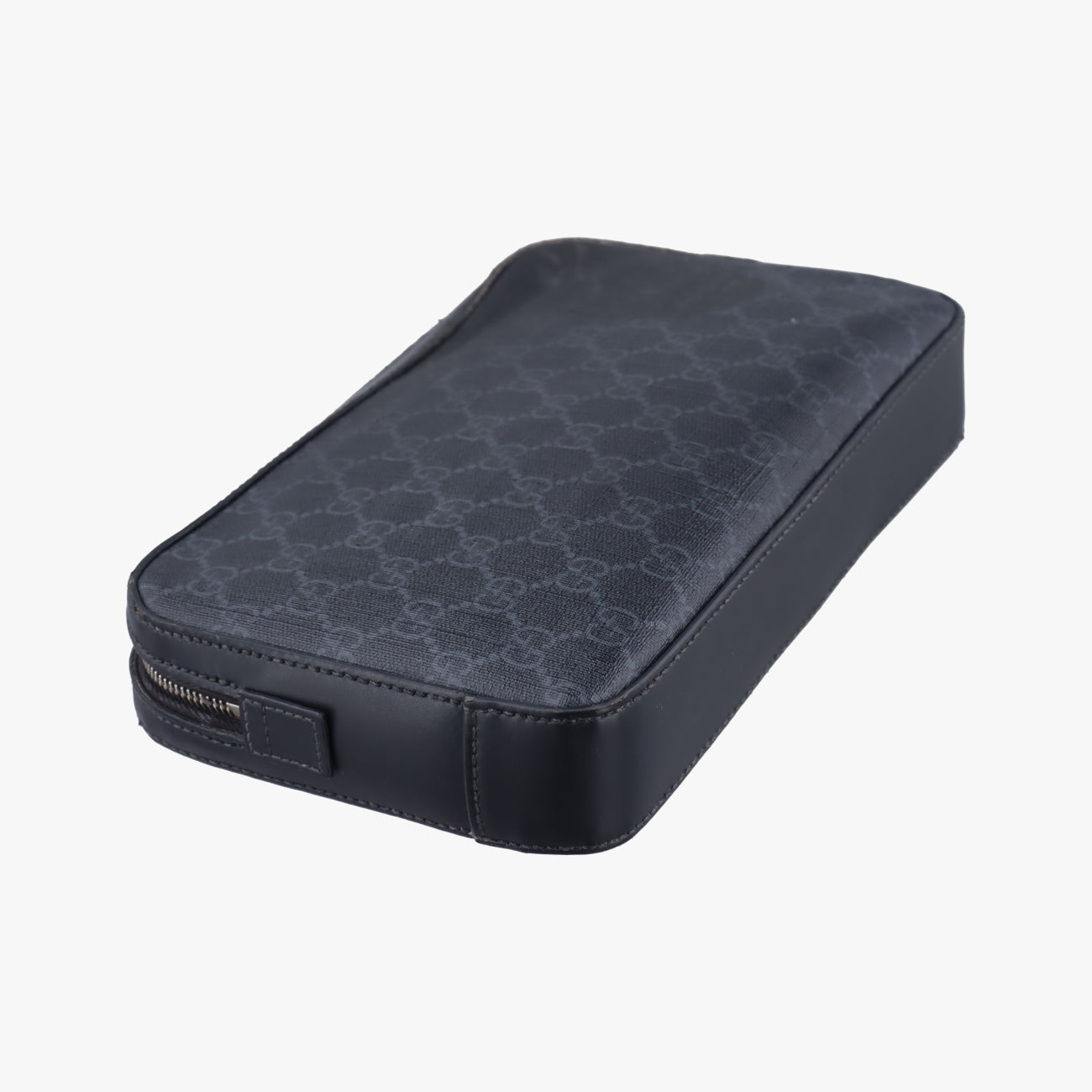 Pre-owned Gucci GG Supreme Navy PVC coated canvas 495562 clutchbag | stylenewstar