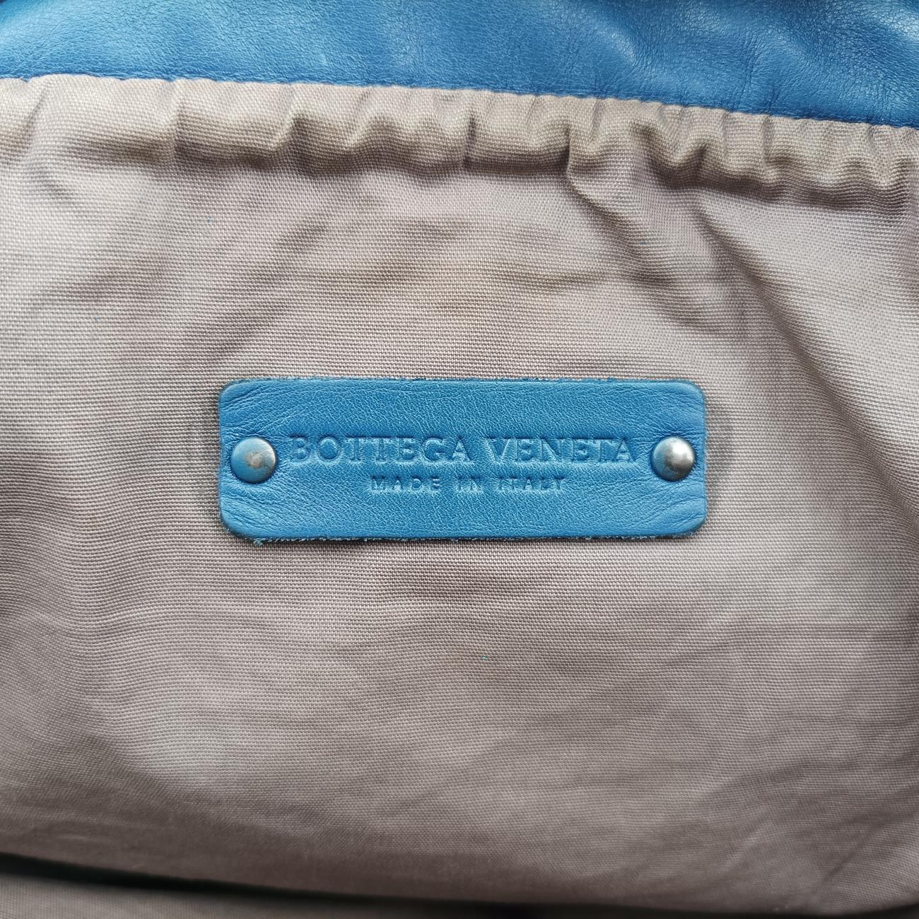 Pre-owned Bottega Veneta Intrecciato Blue lambskin  shoulderbag | stylenewstar