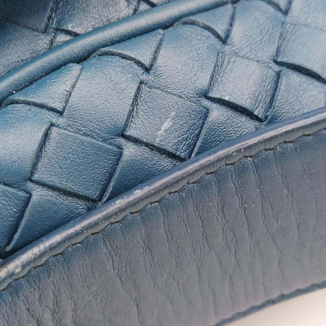 Pre-owned Bottega Veneta Intrecciato Blue lambskin  shoulderbag | stylenewstar