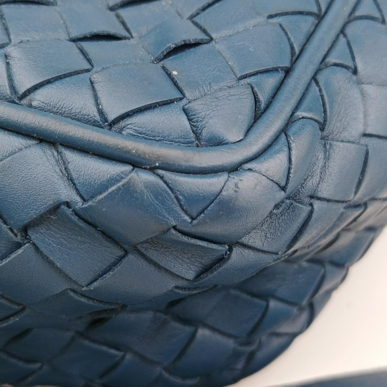 Pre-owned Bottega Veneta Intrecciato Blue lambskin  shoulderbag | stylenewstar