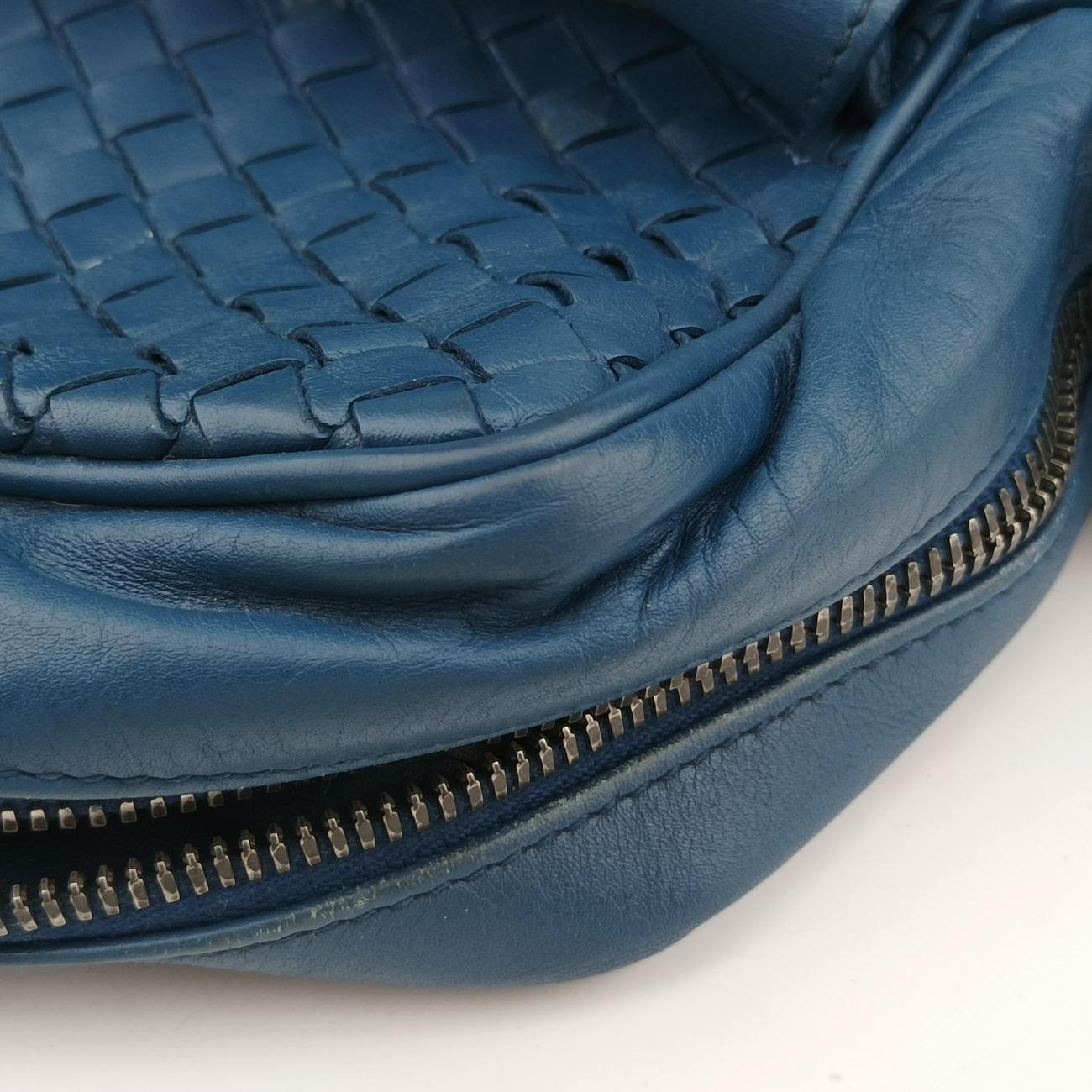Pre-owned Bottega Veneta Intrecciato Blue lambskin  shoulderbag | stylenewstar