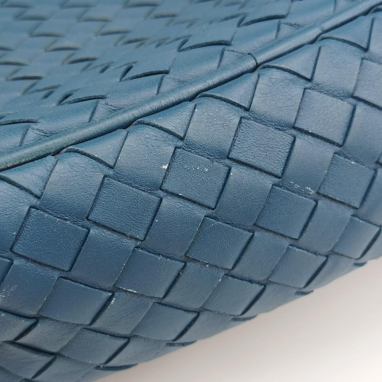 Pre-owned Bottega Veneta Intrecciato Blue lambskin  shoulderbag | stylenewstar