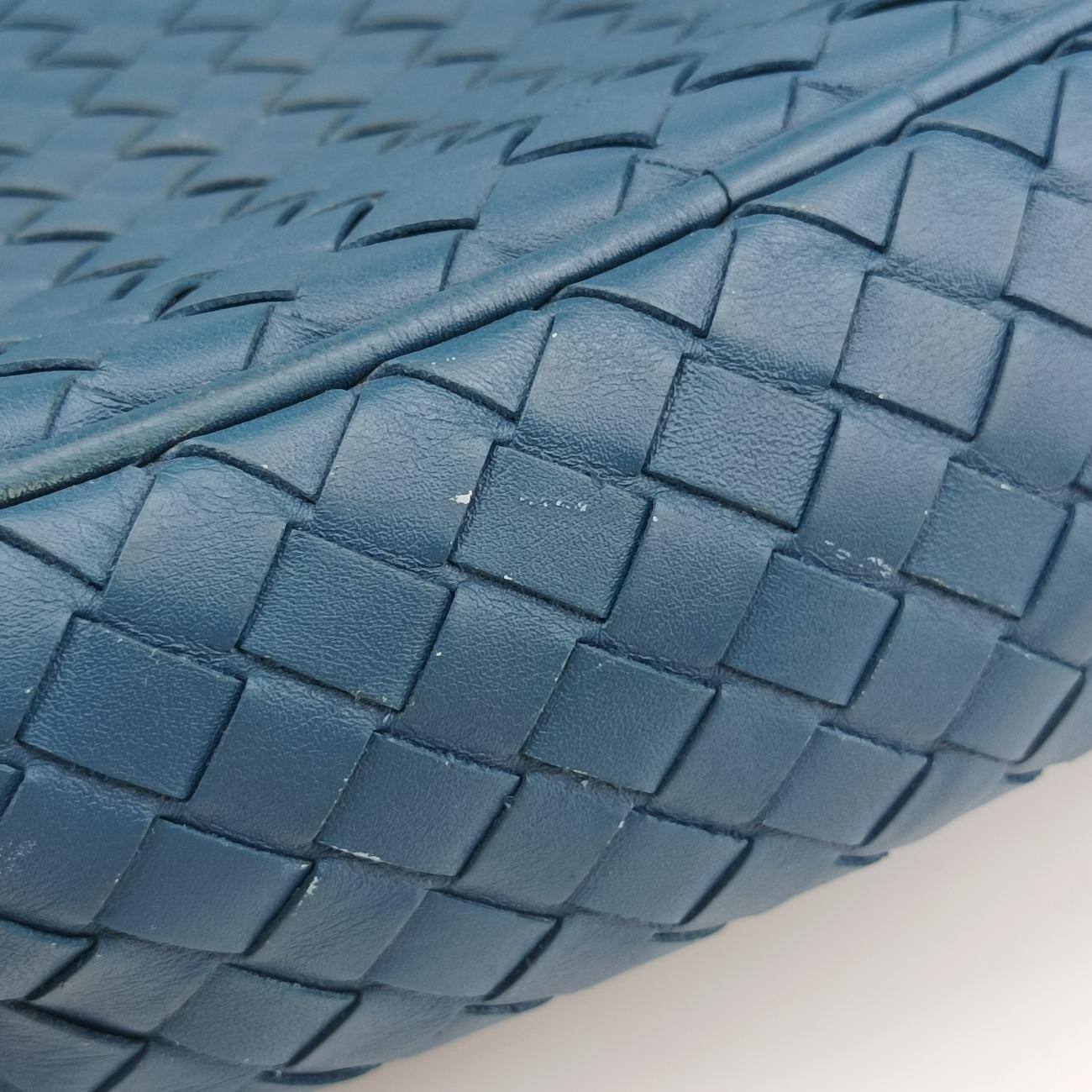 Pre-owned Bottega Veneta Intrecciato Blue lambskin  shoulderbag | stylenewstar