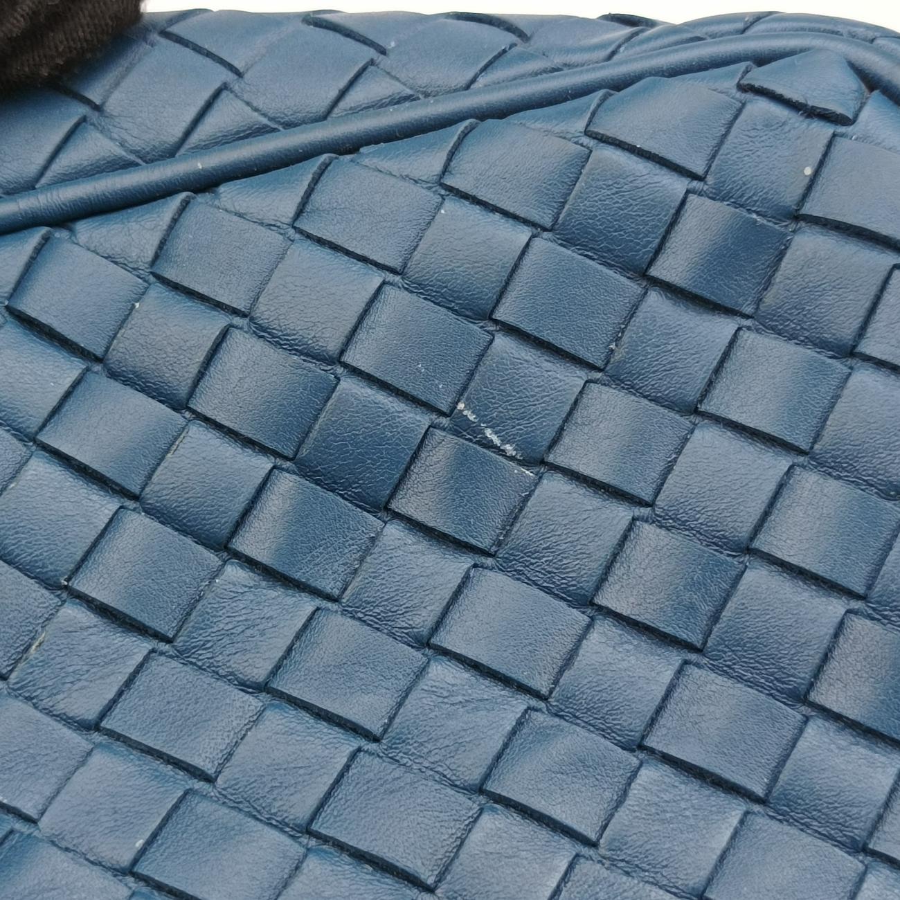 Pre-owned Bottega Veneta Intrecciato Blue lambskin  shoulderbag | stylenewstar