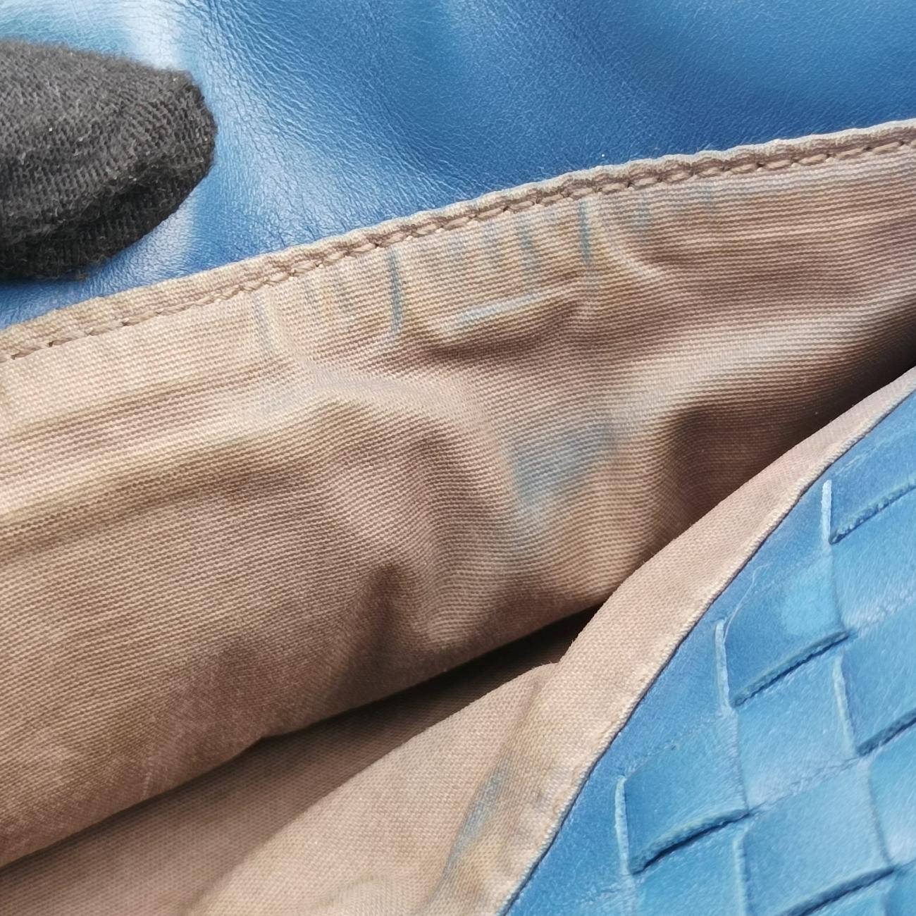 Pre-owned Bottega Veneta Intrecciato Blue lambskin  shoulderbag | stylenewstar