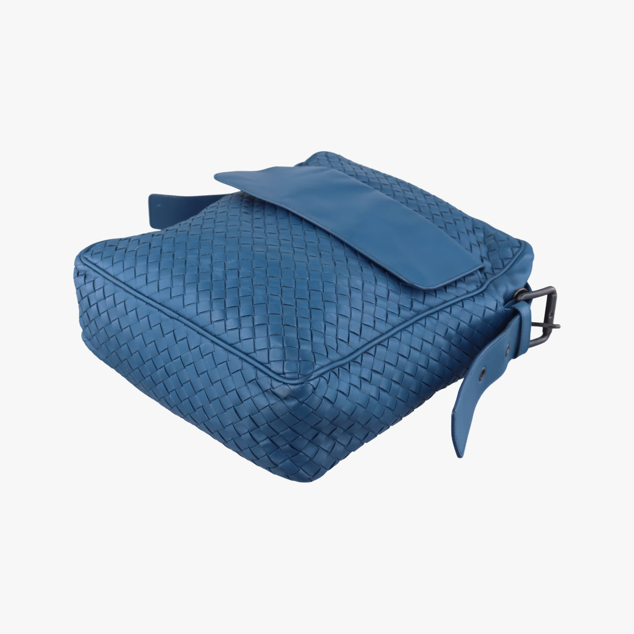 Pre-owned Bottega Veneta Intrecciato Blue lambskin  shoulderbag | stylenewstar