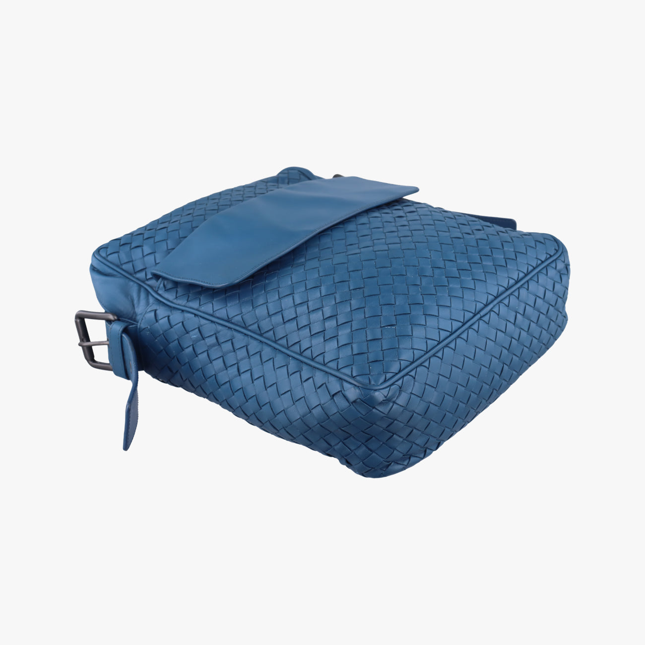 Pre-owned Bottega Veneta Intrecciato Blue lambskin  shoulderbag | stylenewstar