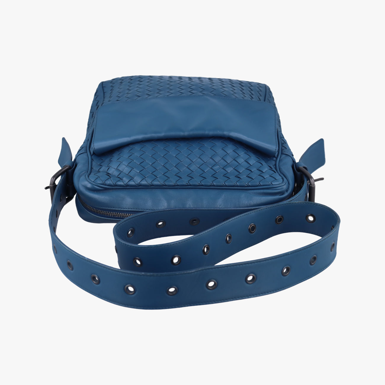 Pre-owned Bottega Veneta Intrecciato Blue lambskin  shoulderbag | stylenewstar