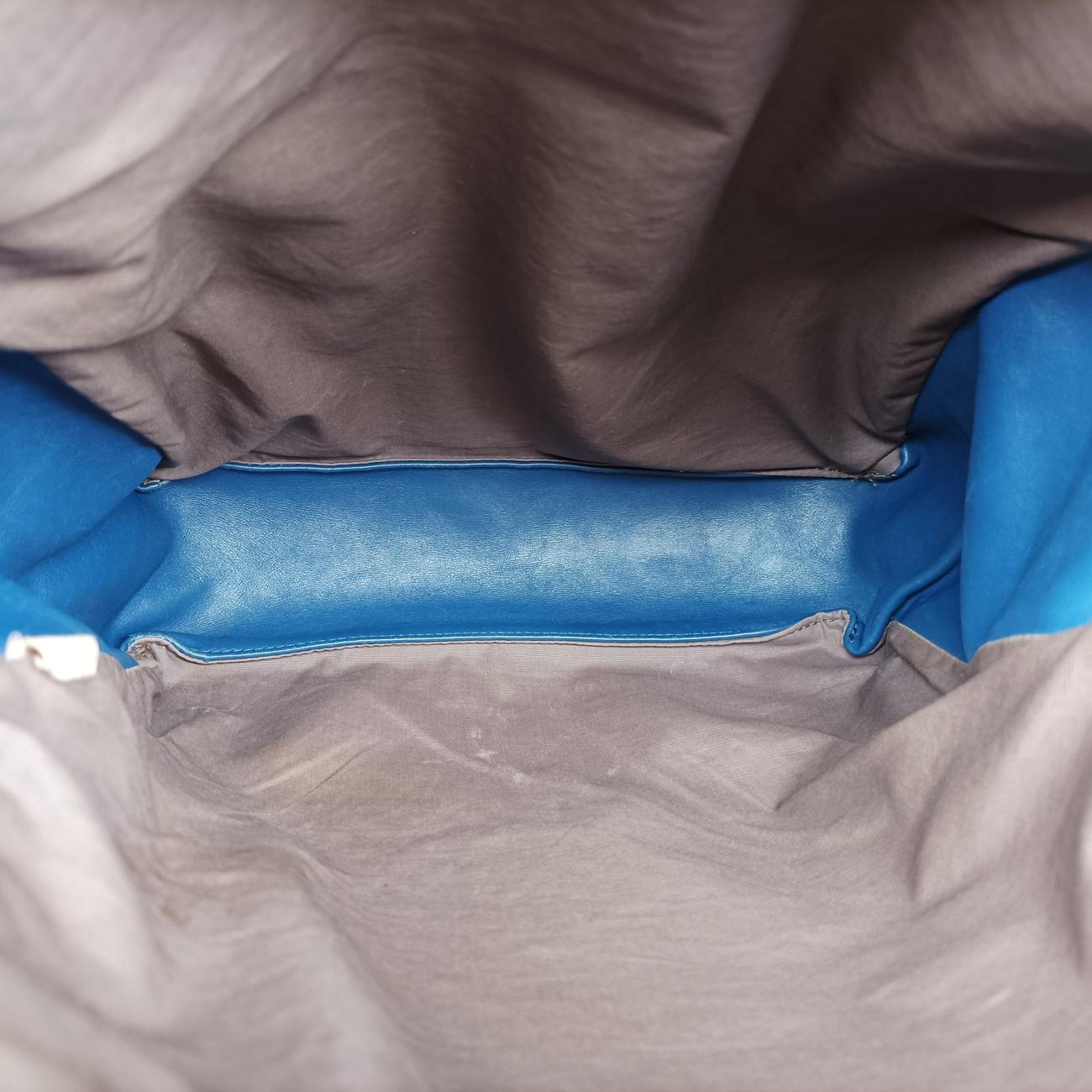 Pre-owned Bottega Veneta Intrecciato Blue lambskin  shoulderbag | stylenewstar