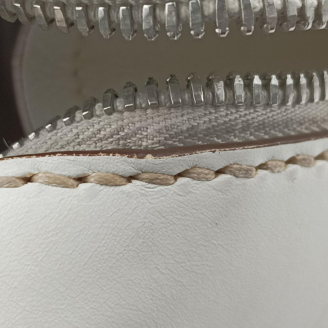 Vintage Prada City calf stitch handle Beige x White Leather BL0920 shoulderbag | stylenewstar