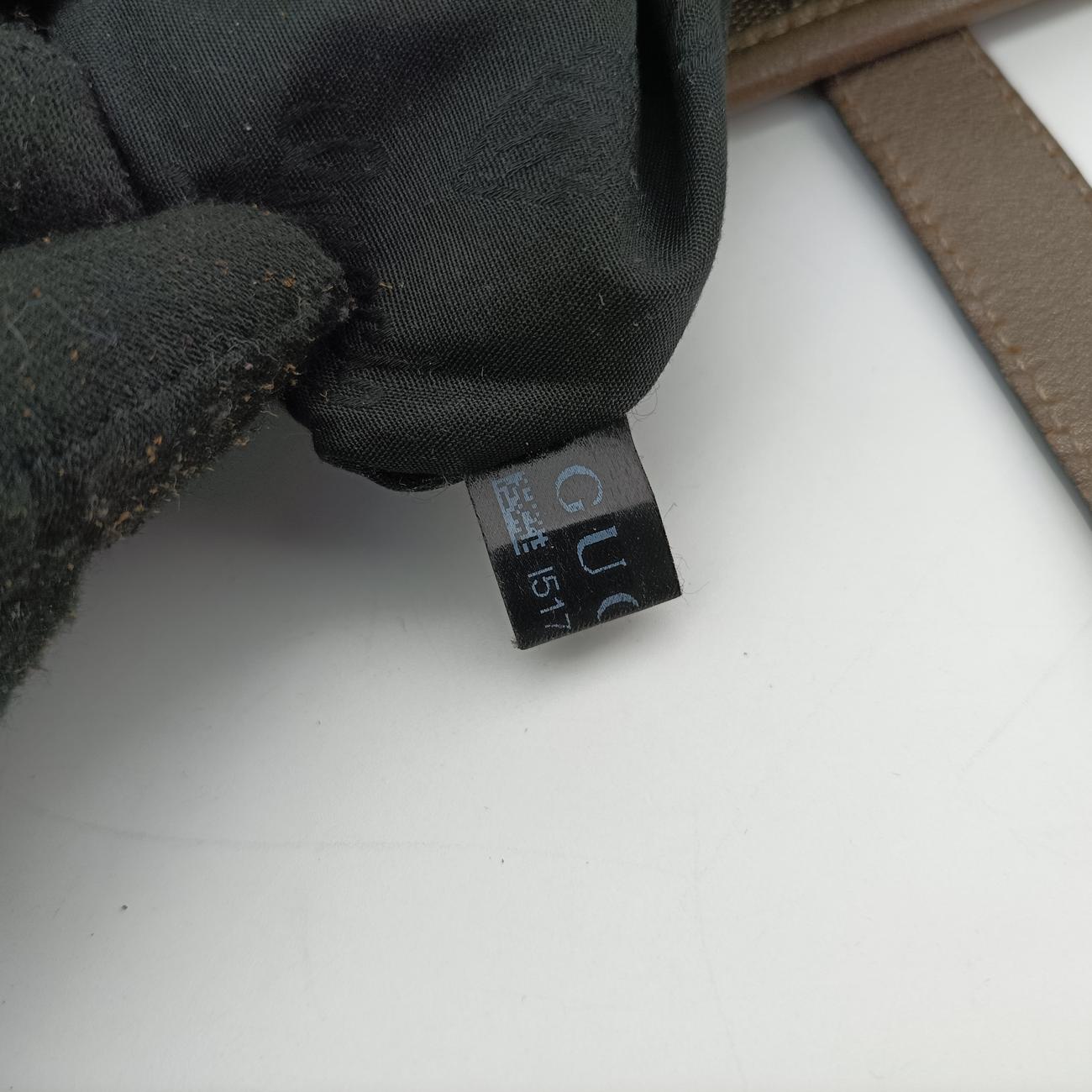 Pre-owned Gucci GG Imprime Metallic Gray Gold PVC coated canvas 211137 shoulderbag | stylenewstar