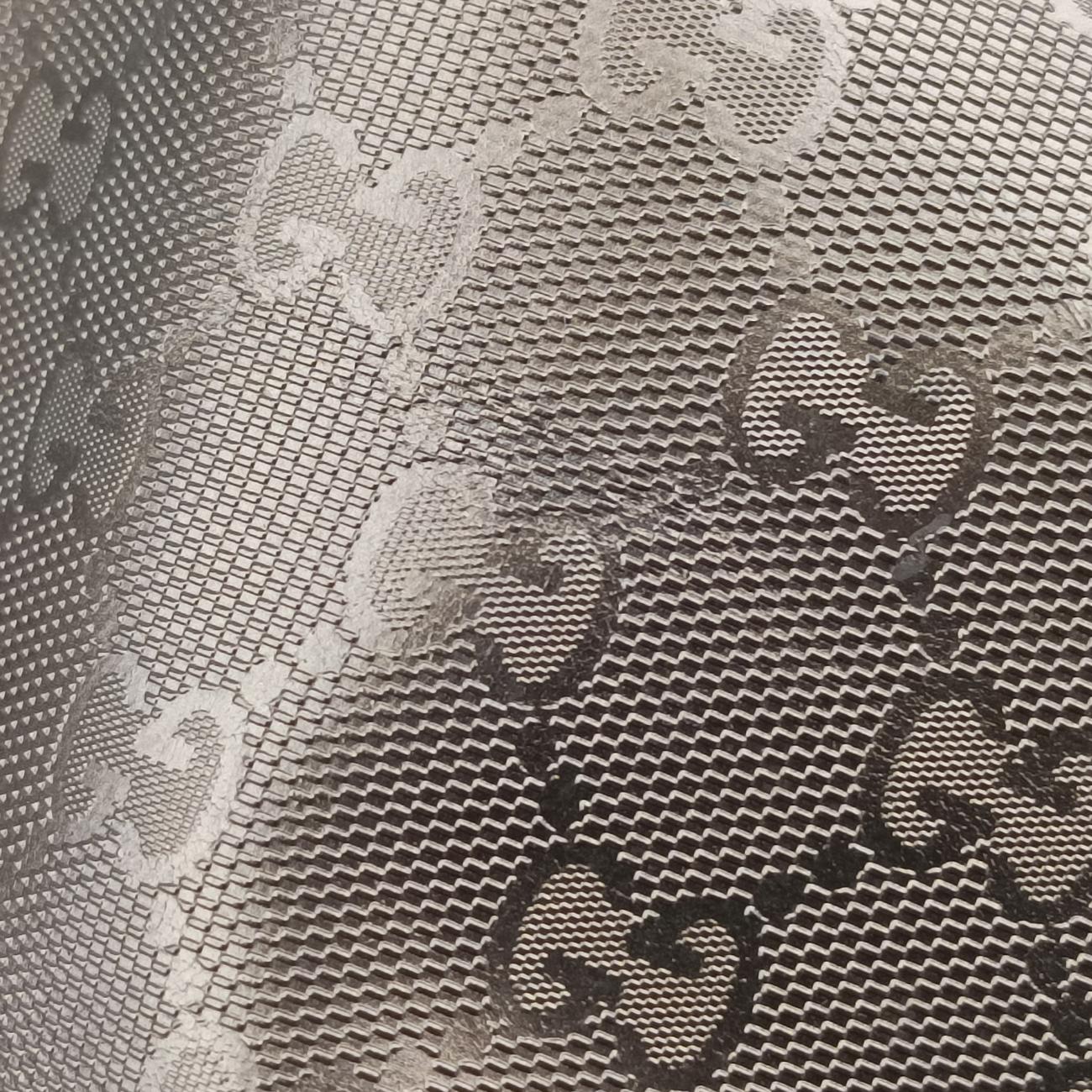 Pre-owned Gucci GG Imprime Metallic Gray Gold PVC coated canvas 211137 shoulderbag | stylenewstar