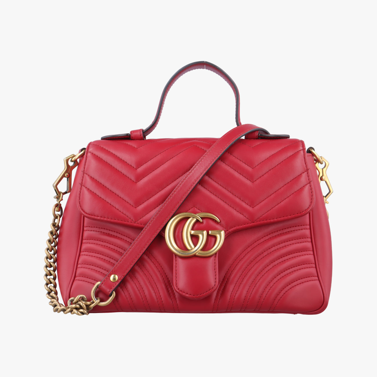 Vintage Gucci GG Marmont Red Leather 498110 shoulderbag | stylenewstar
