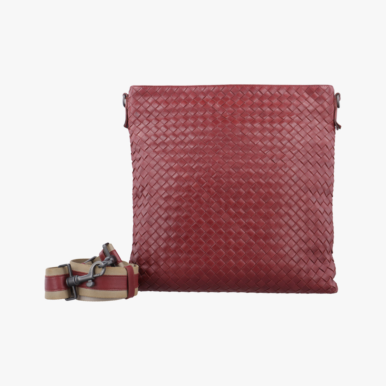 Pre-owned Bottega Veneta Intrecciato Burgundy lambskin  shoulderbag | stylenewstar